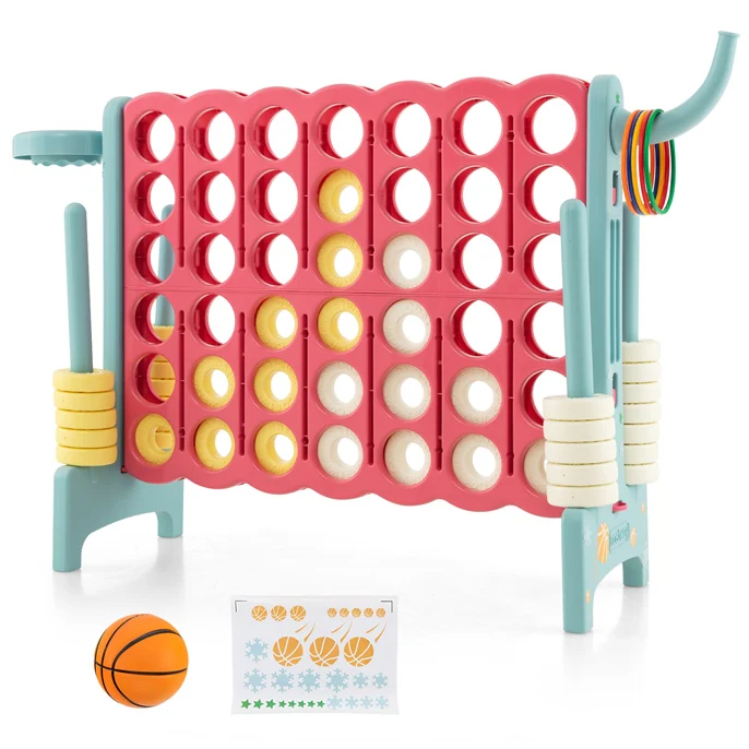 Jumbo 4-to-Score Giant Game Set for Kids with Basketball Hoop - Image 10