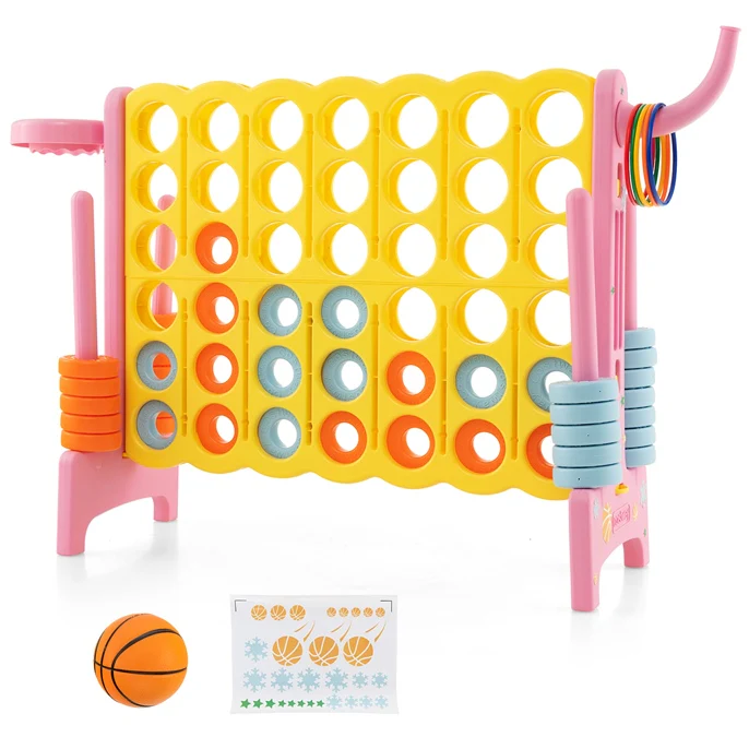 Jumbo 4-to-Score Giant Game Set for Kids with Basketball Hoop - Image 11
