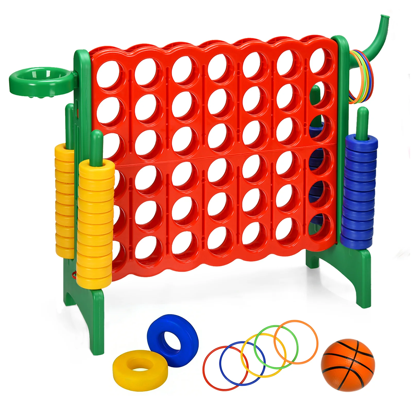 Jumbo 4-to-Score Giant Game Set for Kids with Basketball Hoop - Image 13