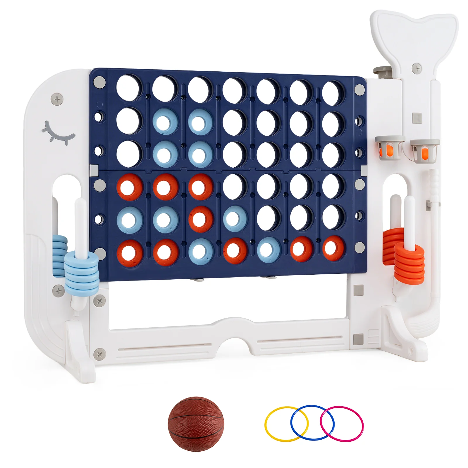 Jumbo 4-to-Score Giant Game Set with 2 Cups Holders for Indoor & Outdoor Holiday Parties - Image 10