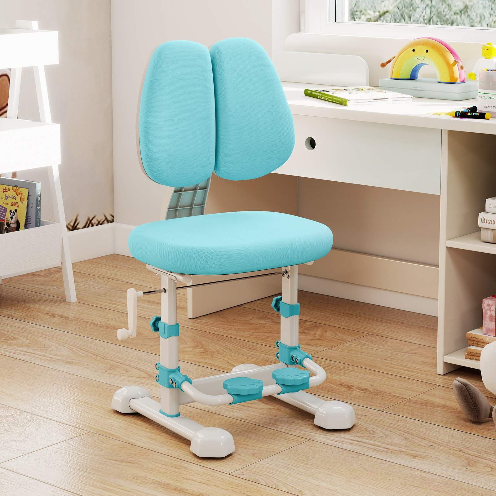 Kids Chair, Ergonomic Children Study Desk Chair with Adjustable Double Backrest - Image 2