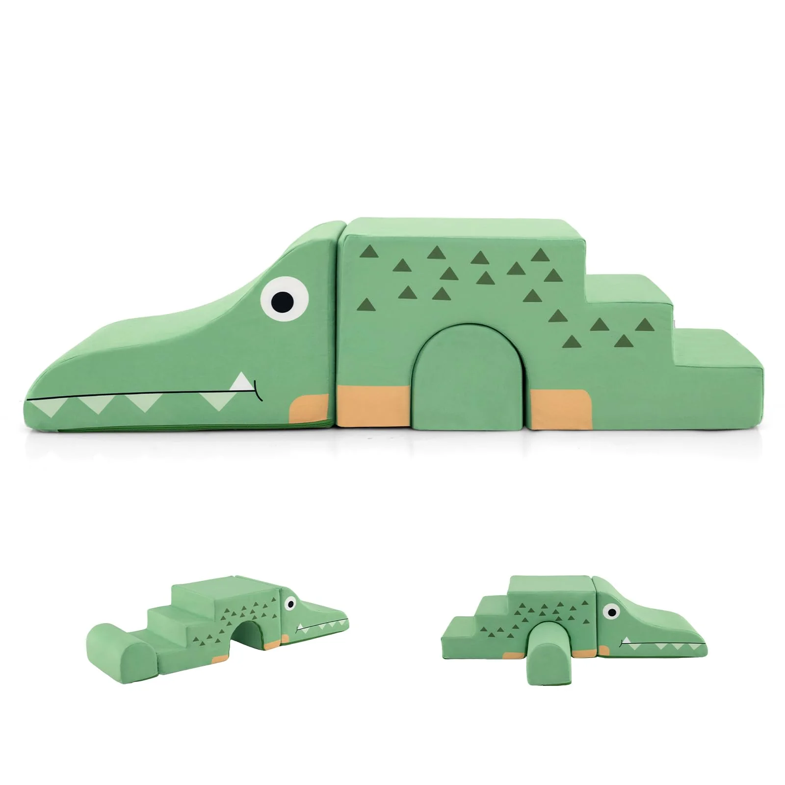 Kids Climbing Foam Blocks Playset with Removable Velvet Covers