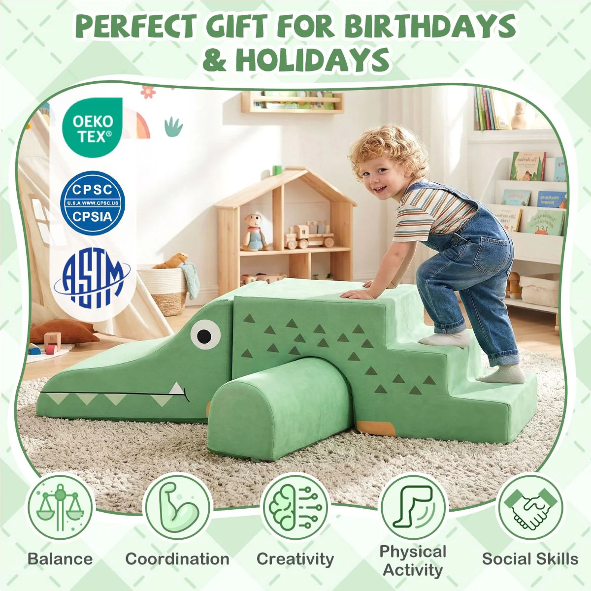 Kids Climbing Foam Blocks Playset with Removable Velvet Covers - Image 10