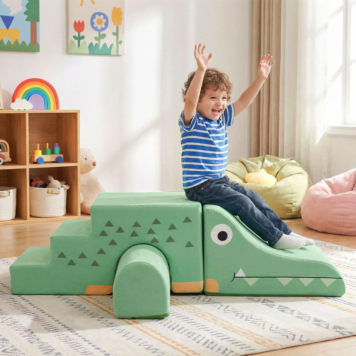 Kids Climbing Foam Blocks Playset with Removable Velvet Covers - Image 2