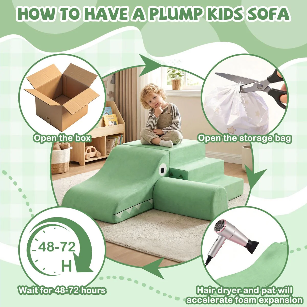 Kids Climbing Foam Blocks Playset with Removable Velvet Covers - Image 6