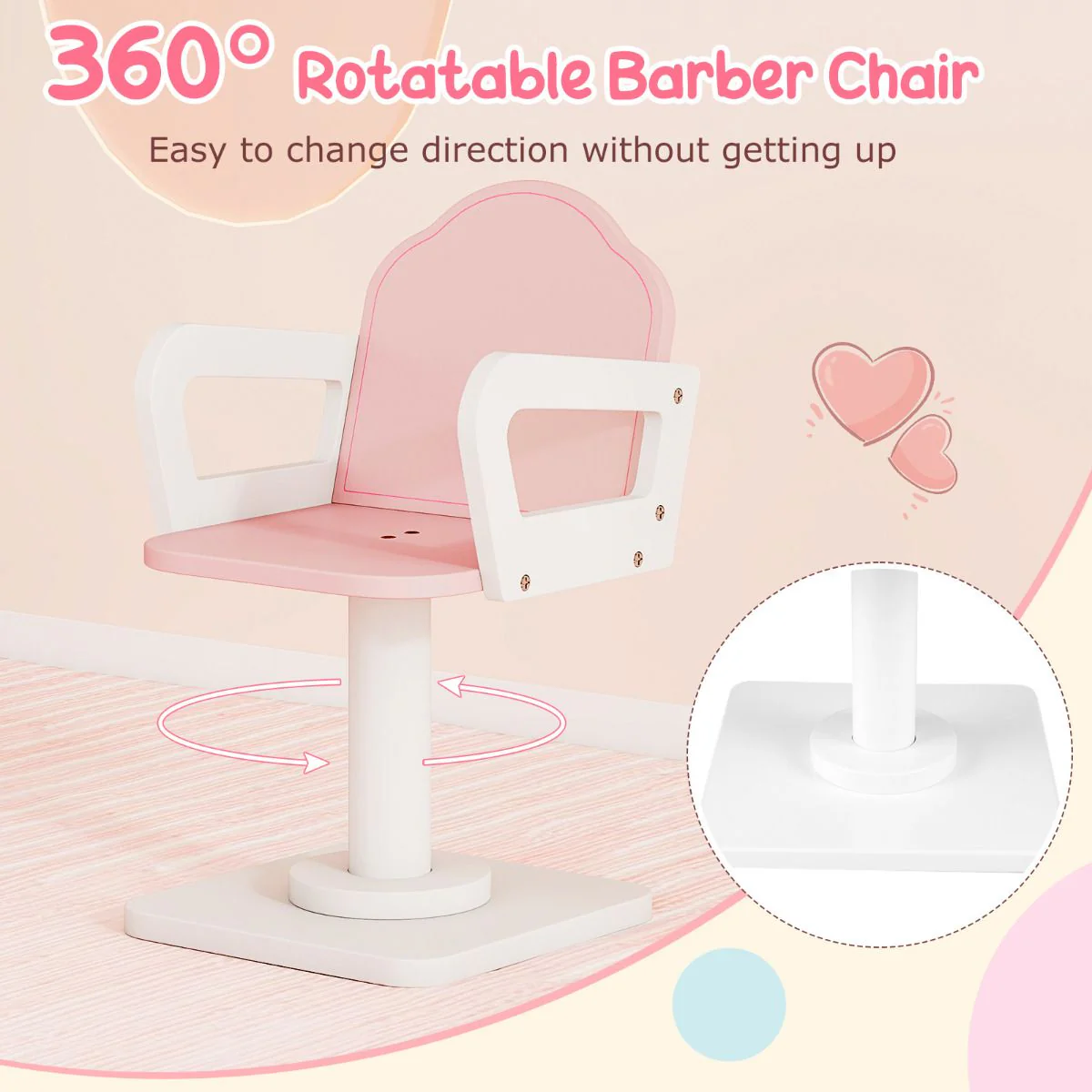 Kids Hair Salon Play Set with LED Lighted Mirror Swivel Barber - Image 6