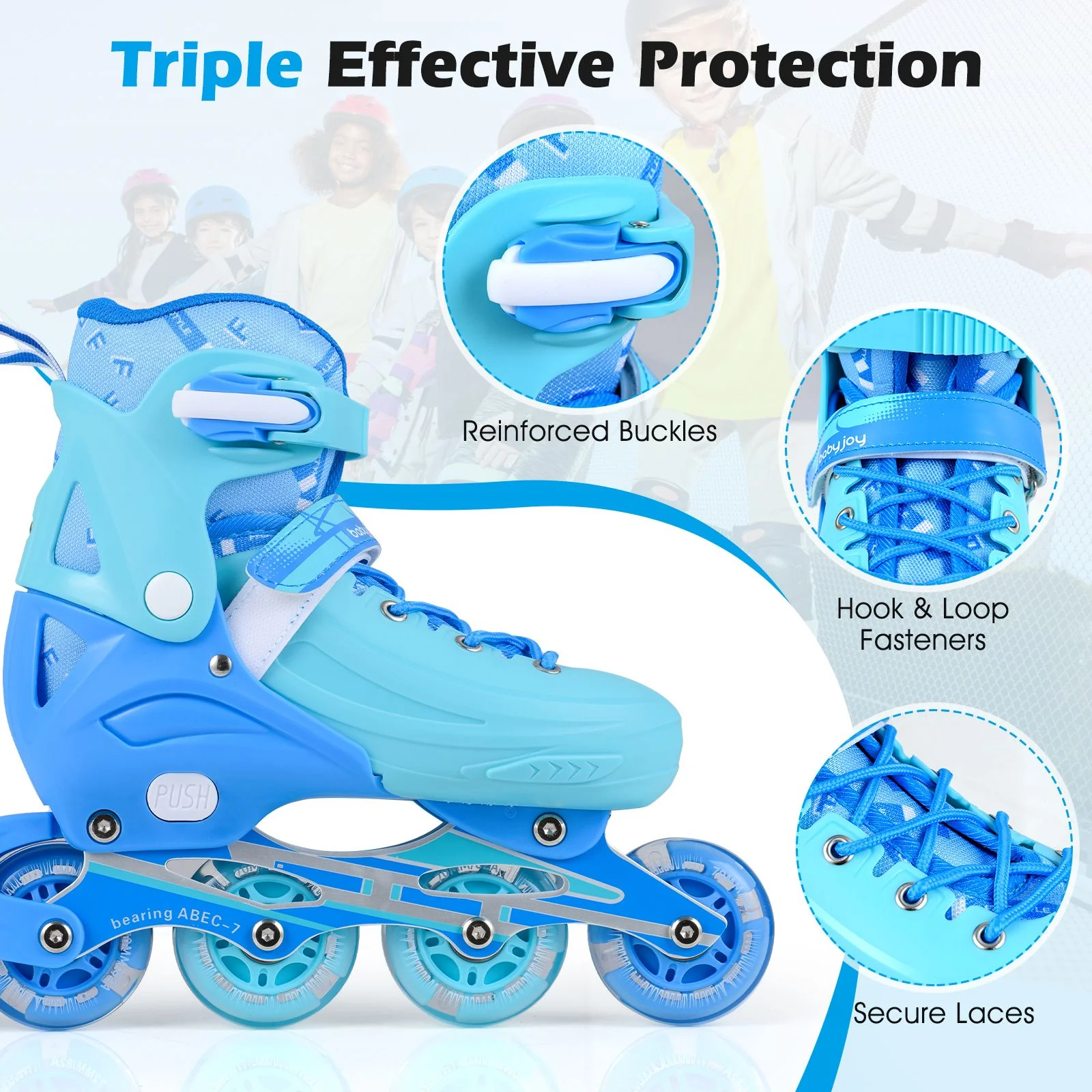 Kids Inline Skates with Illuminating Wheels and Safety Support for Toddlers - Image 8