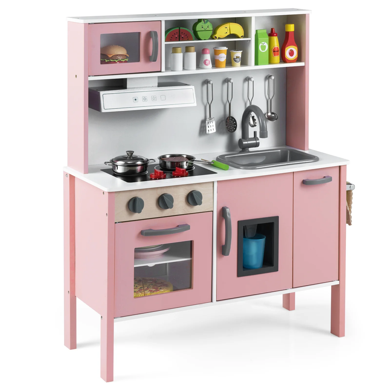 Kids Kitchen Playset with Towel Rack for Toddlers - Image 11