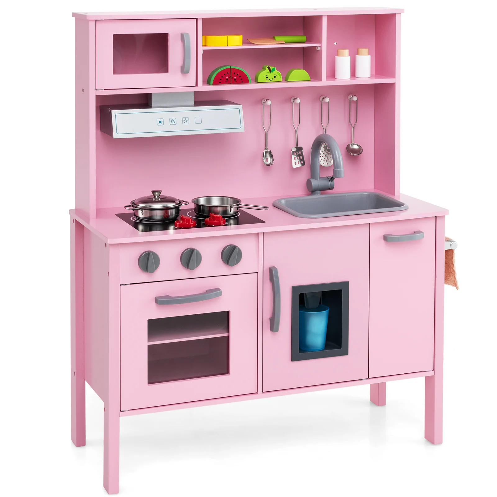 Kids Kitchen Playset with Towel Rack for Toddlers - Image 12
