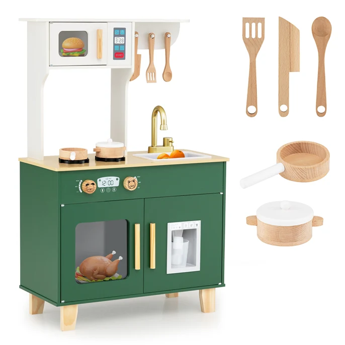 Kids Kitchen Playset, Wooden Pretend Play Kitchen - Image 10