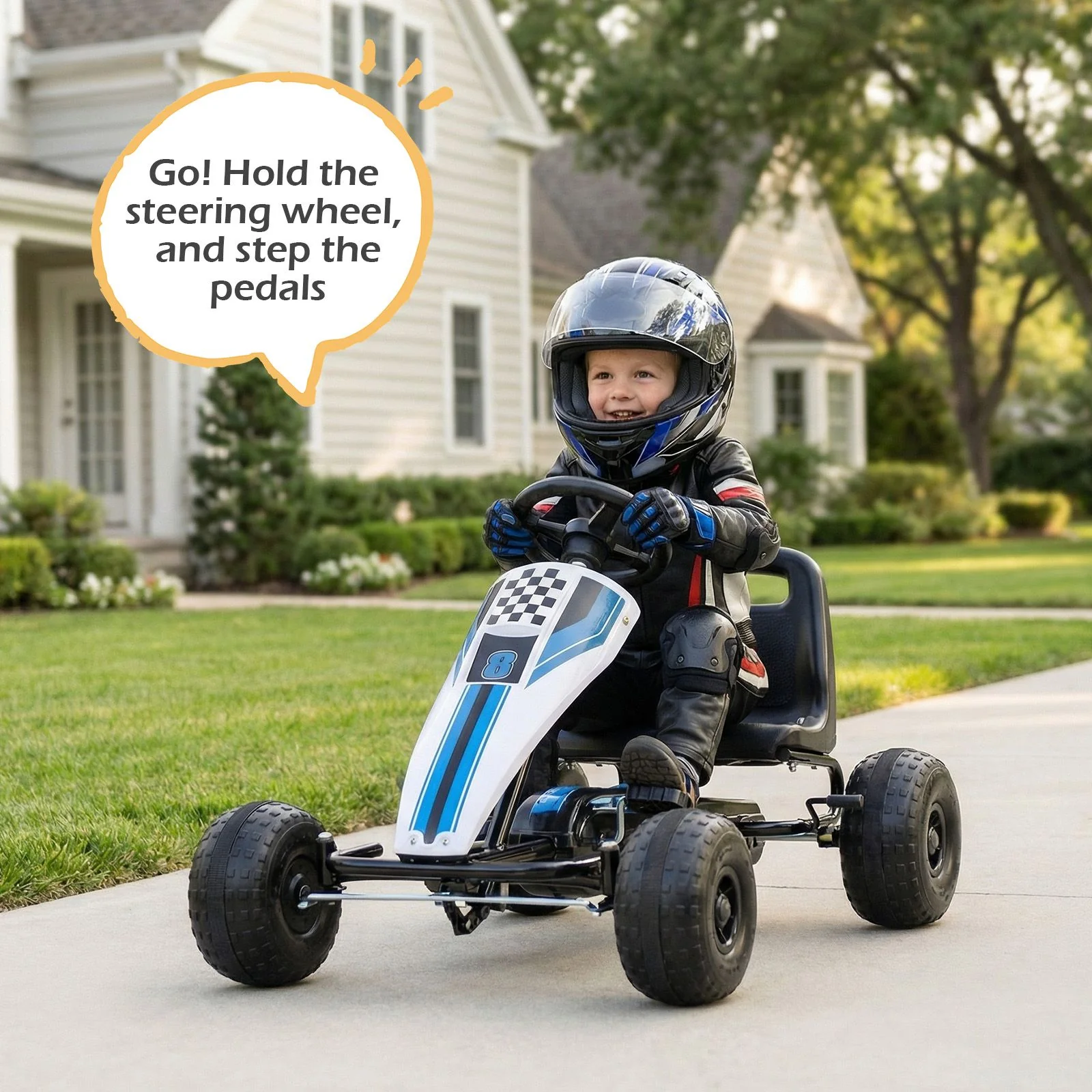 Kids Pedal Go Kart with Ergonomic Seat and Wear-Resistant Wheels for Boys and Girls - Image 4