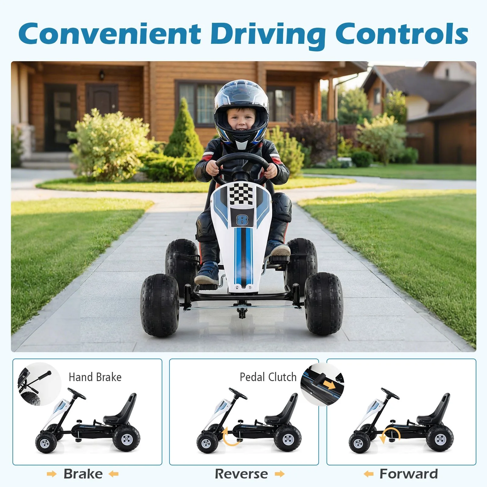 Kids Pedal Go Kart with Ergonomic Seat and Wear-Resistant Wheels for Boys and Girls - Image 5