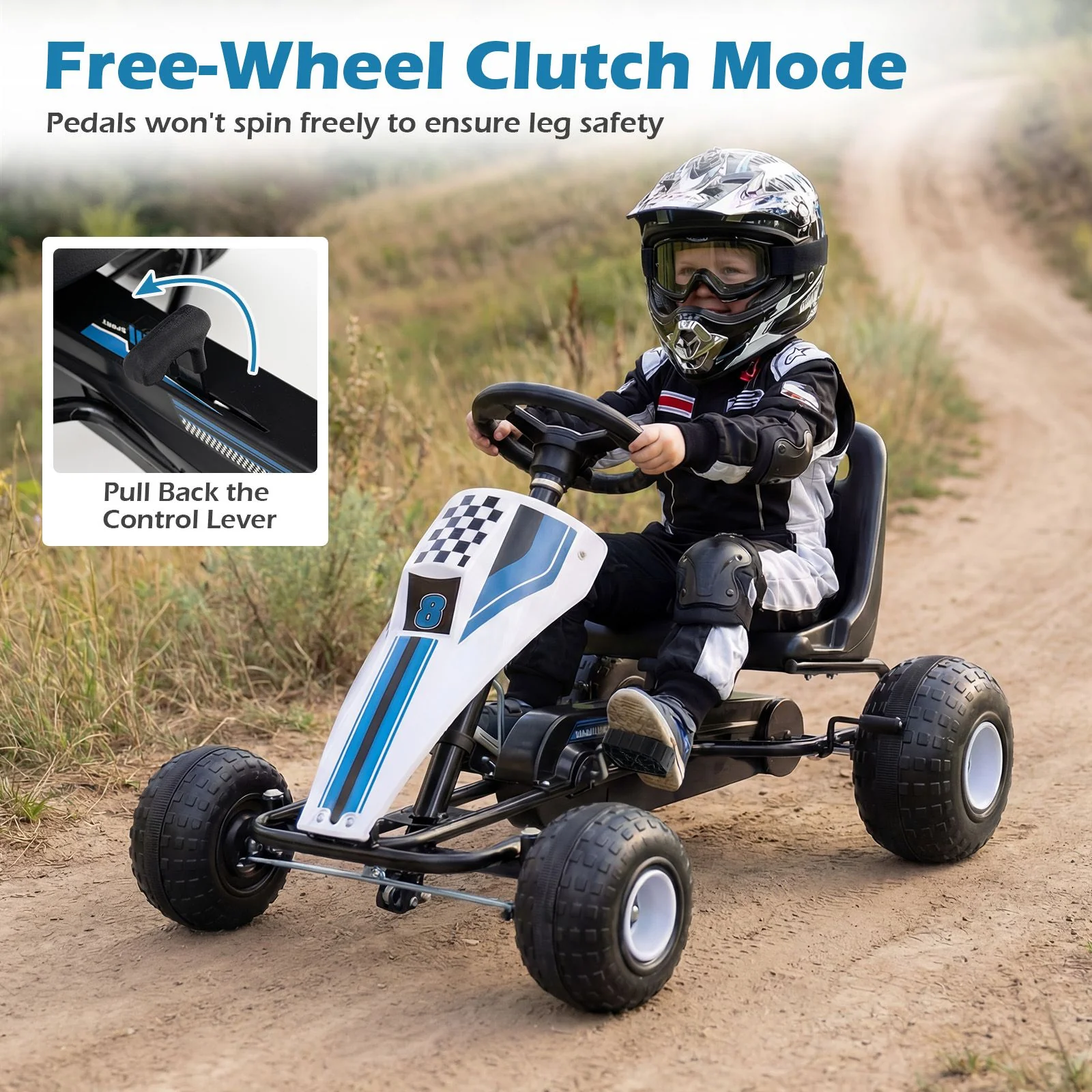 Kids Pedal Go Kart with Ergonomic Seat and Wear-Resistant Wheels for Boys and Girls - Image 7