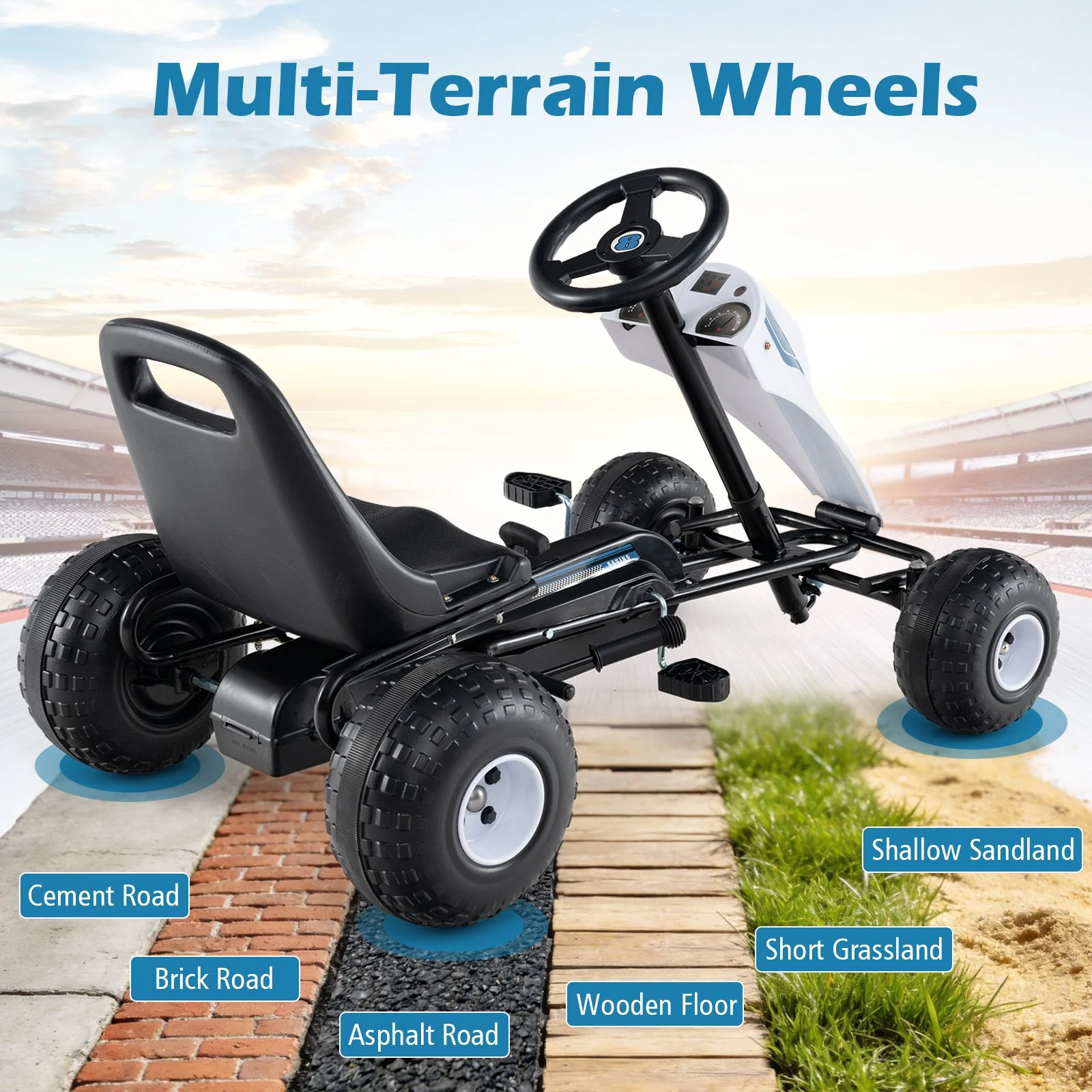 Kids Pedal Go Kart with Ergonomic Seat and Wear-Resistant Wheels for Boys and Girls - Image 8