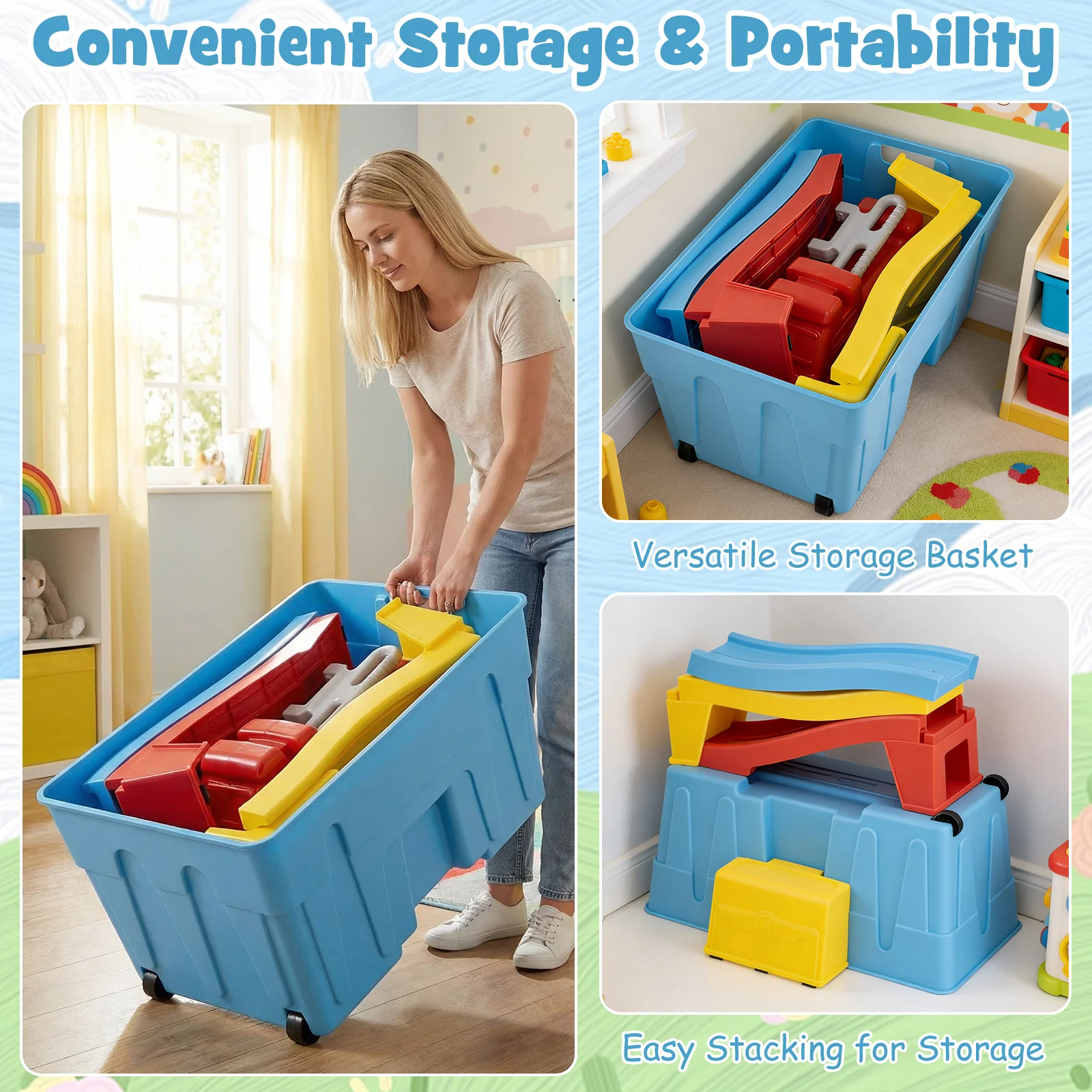Kids Ride on Toy with Storage Box and Downhill Race Tracks for Kids Aged 3+ Years Old - Image 4