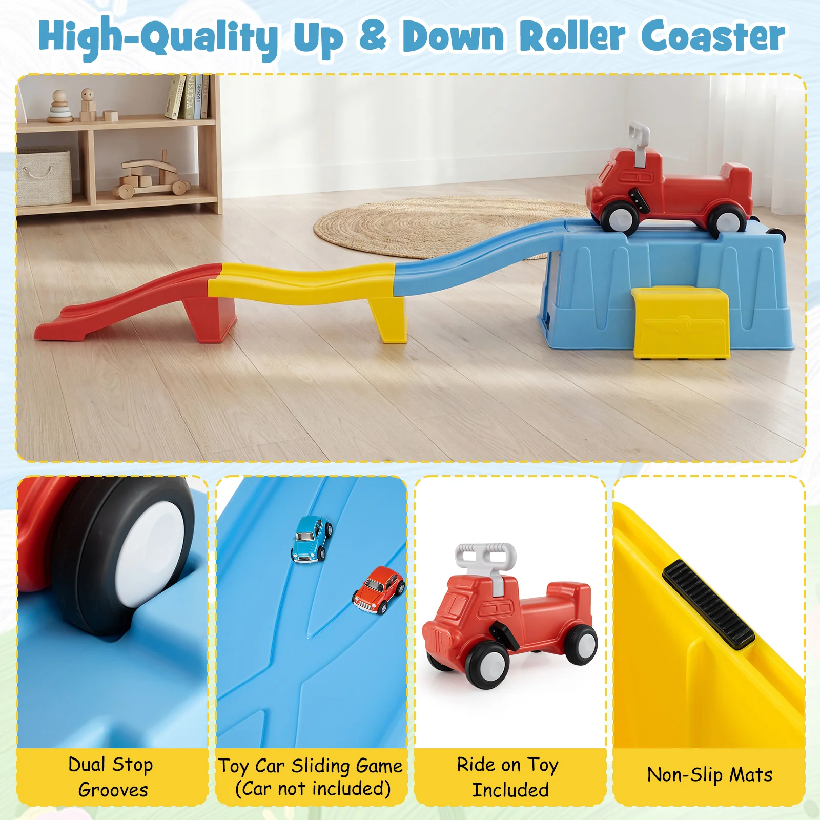 Kids Ride on Toy with Storage Box and Downhill Race Tracks for Kids Aged 3+ Years Old - Image 7