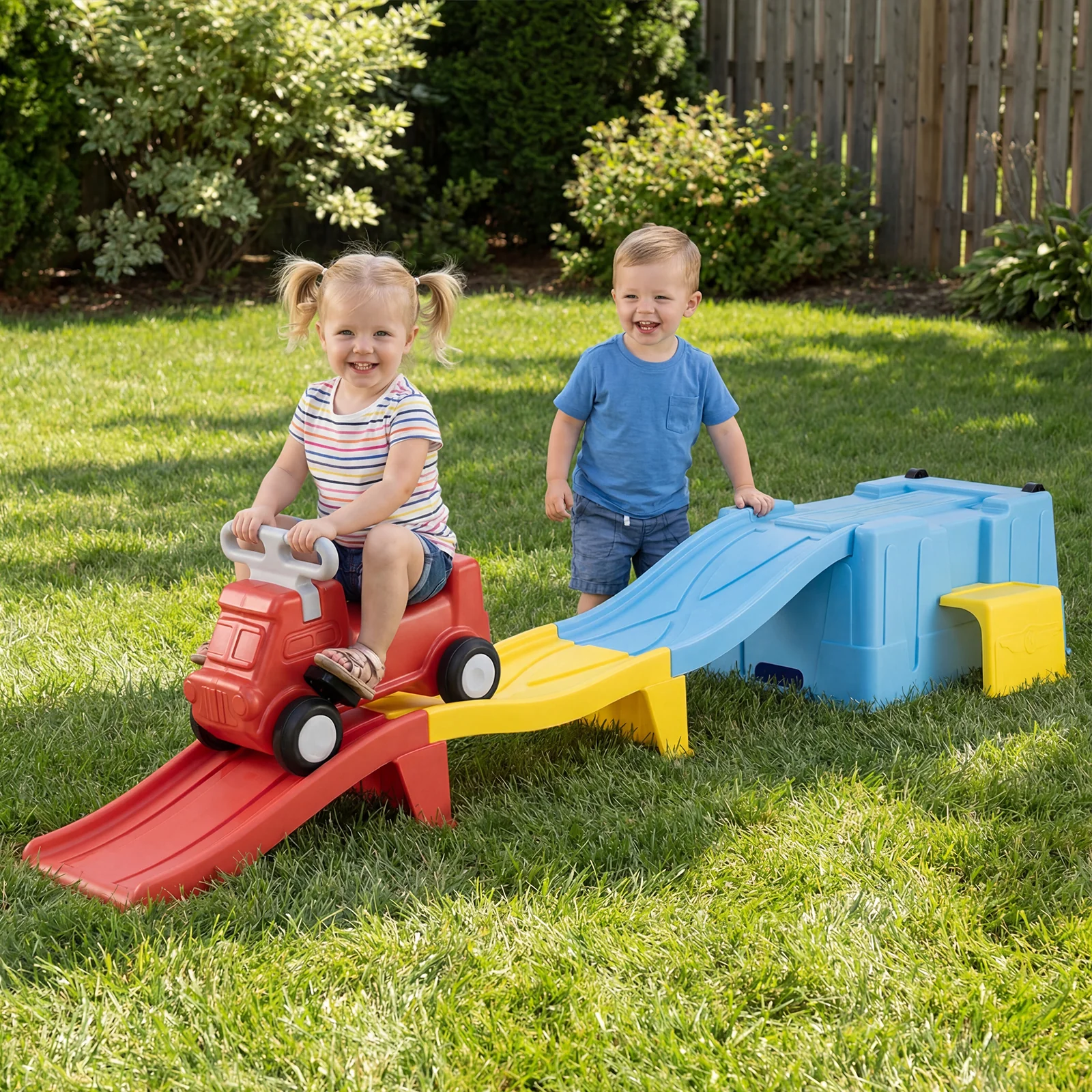 Kids Ride on Toy with Storage Box and Downhill Race Tracks for Kids Aged 3+ Years Old - Image 9