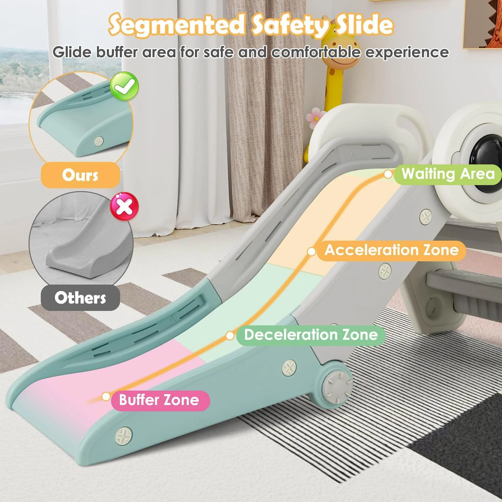 Kids Slide, Indoor Kids Folding Freestanding Slides w/Climber - Image 5