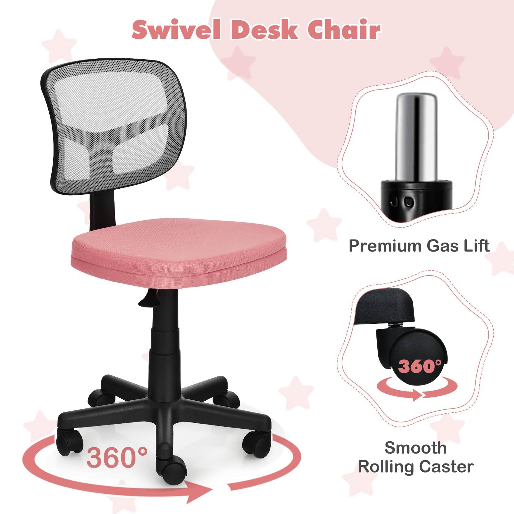 Kids Swivel Desk Computer Chair Home Office Adjustable Children Mesh Study Chair - Image 8