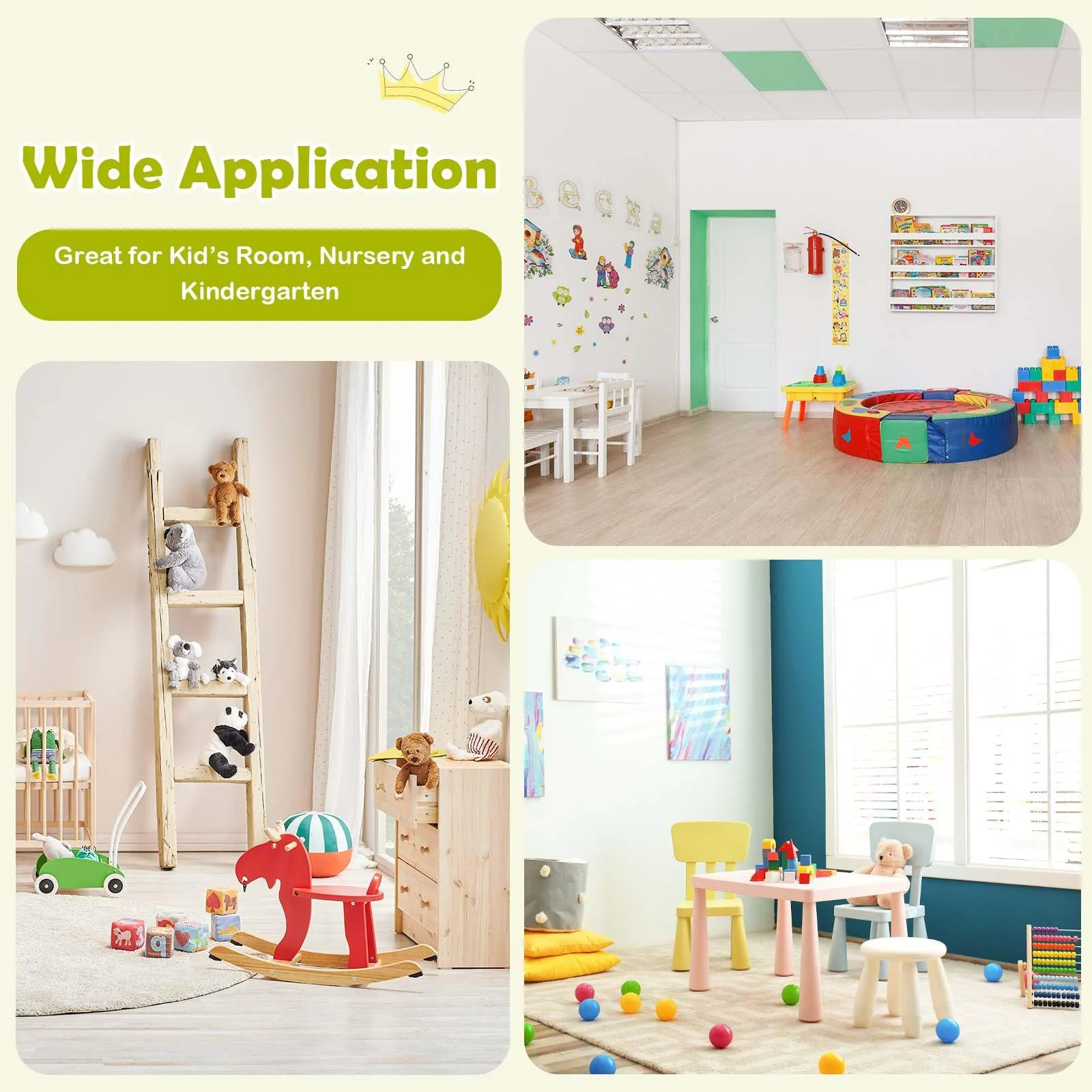 Kids Table and 4 Chairs Set 5 Pieces Wooden Activity Desk for Drawing Reading - Image 6