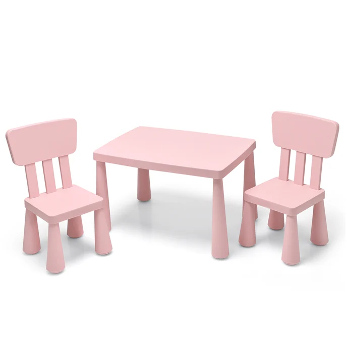 BABY JOY Kids Table and Chair Set, 3 Piece Children Activity Table for Reading, Drawing, Writing - Image 11