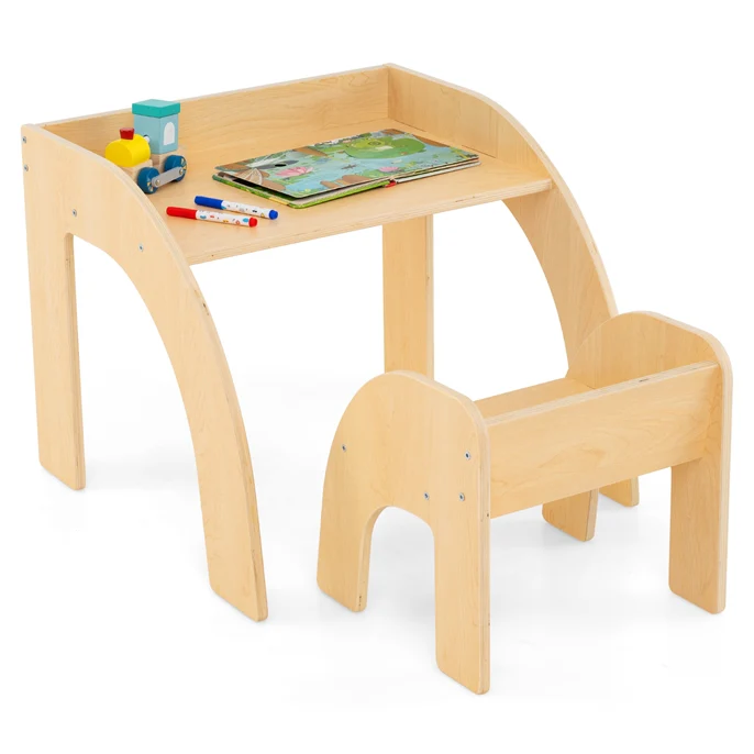 Kids Table and Chair Set Space-saving Activity Desk and Chair Set for Playroom - Image 10