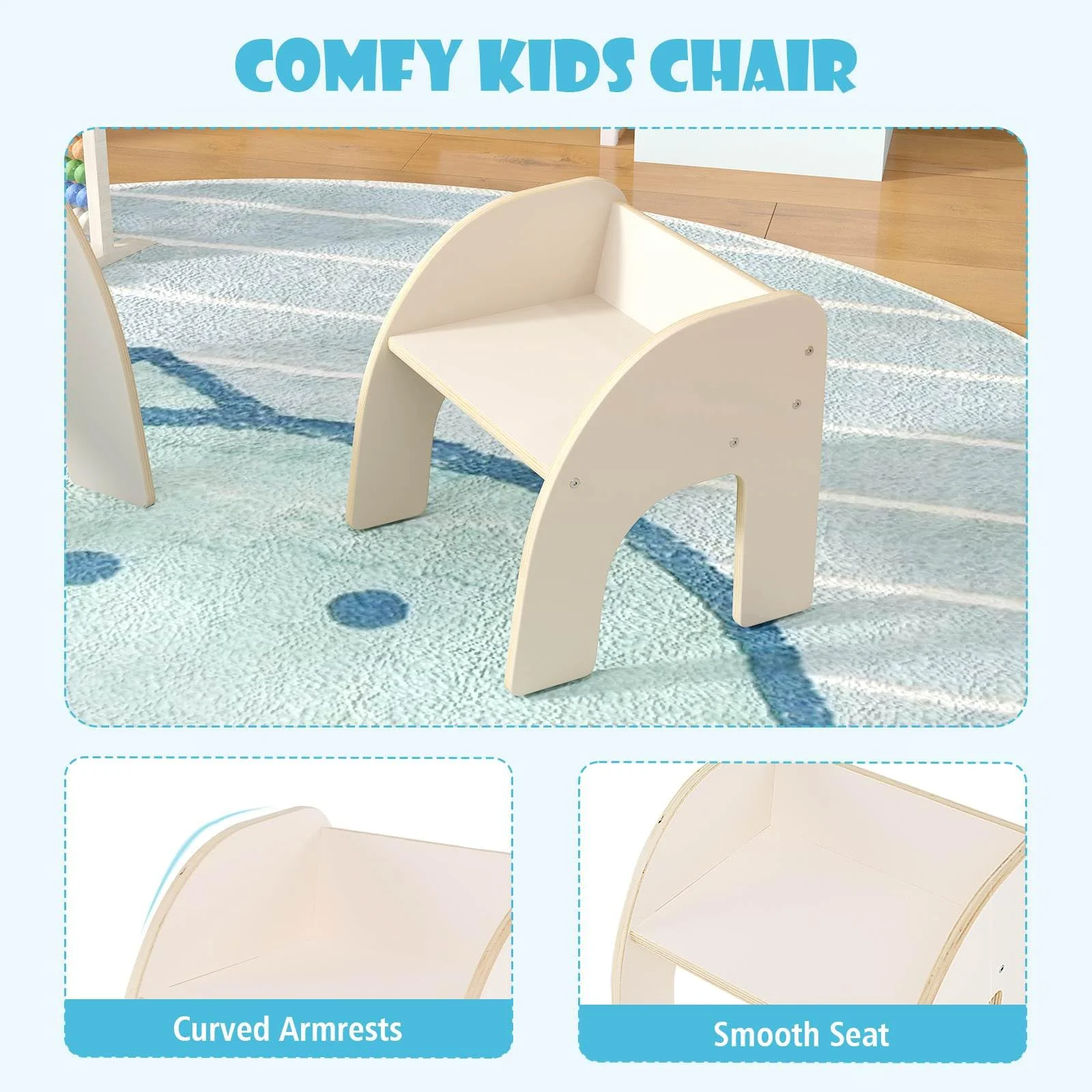 Kids Table and Chair Set Space-saving Activity Desk and Chair Set for Playroom - Image 3