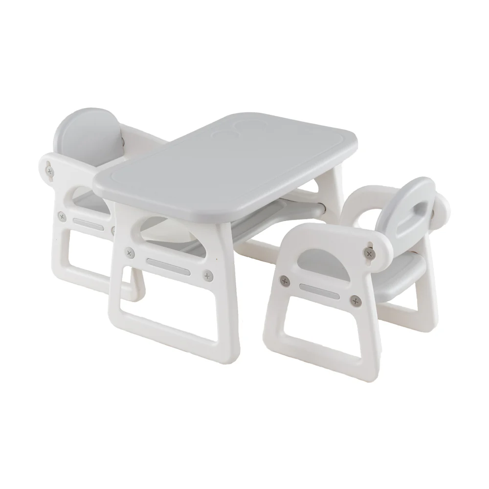 Kids Table and Chairs Set, Toddler Activity Table with 2 Chairs for Reading, Drawing, Playing, Storage Rack