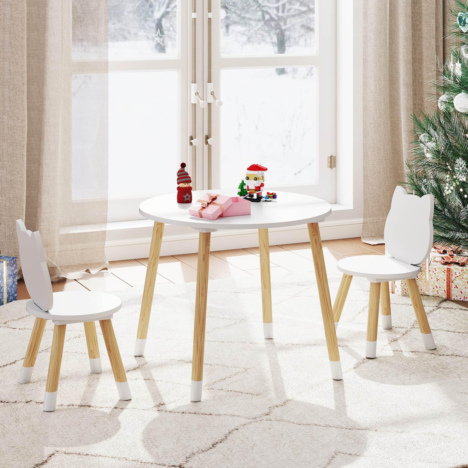 Kids Table and Chairs Set, Wooden Toddler Desk and Chair Set for Classroom Daycare Home - Image 3