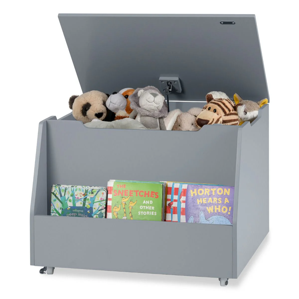 Kids Toy Box Wooden Mobile Toy Storage Organizer