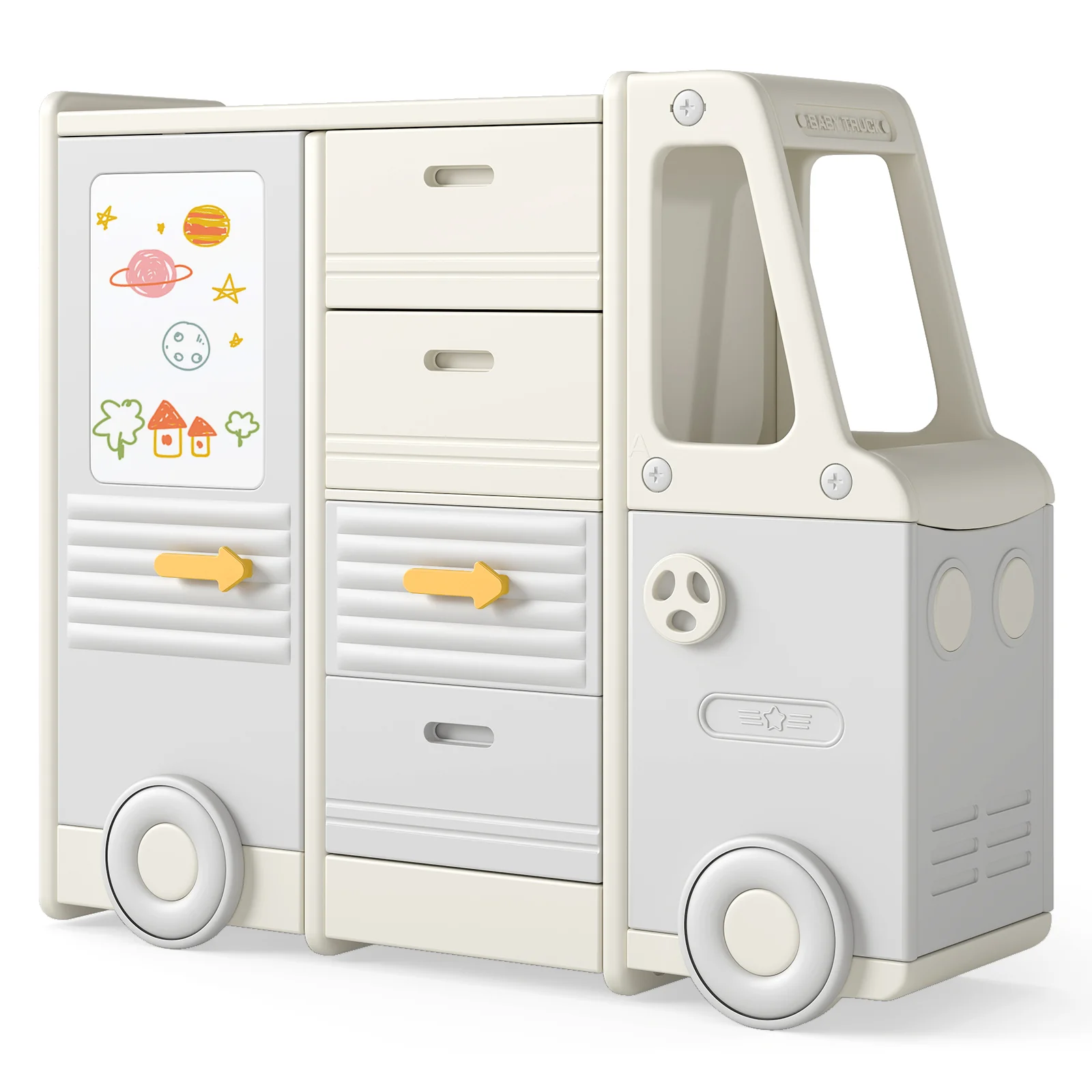Kids Toy Storage Organizer, Bus-shaped Children Cabinet