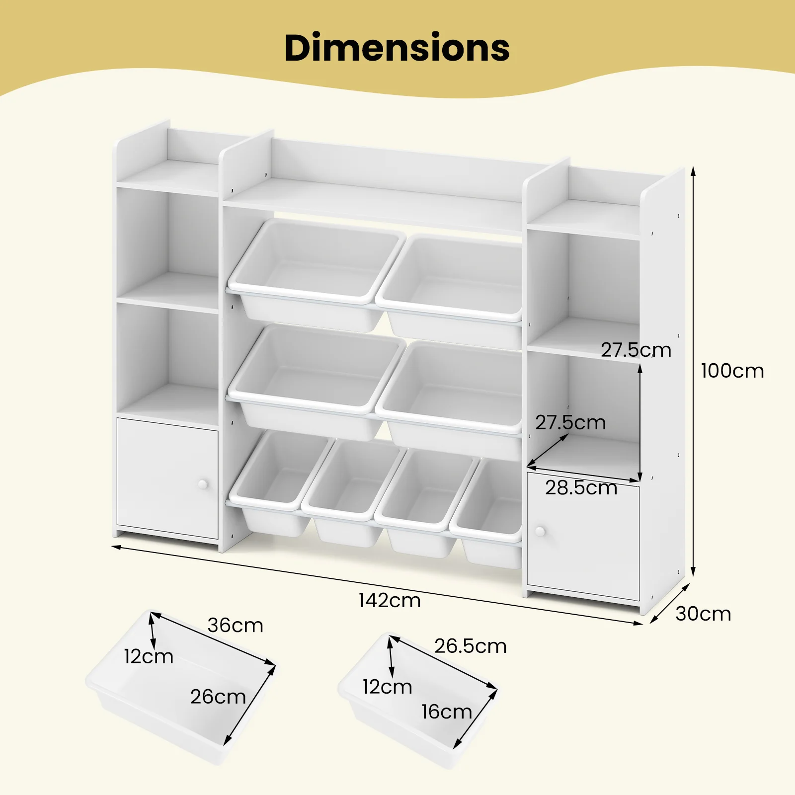 Kids Toy Storage Organizer Shelf, 4-Tier Large Storage Cabinet - Image 10