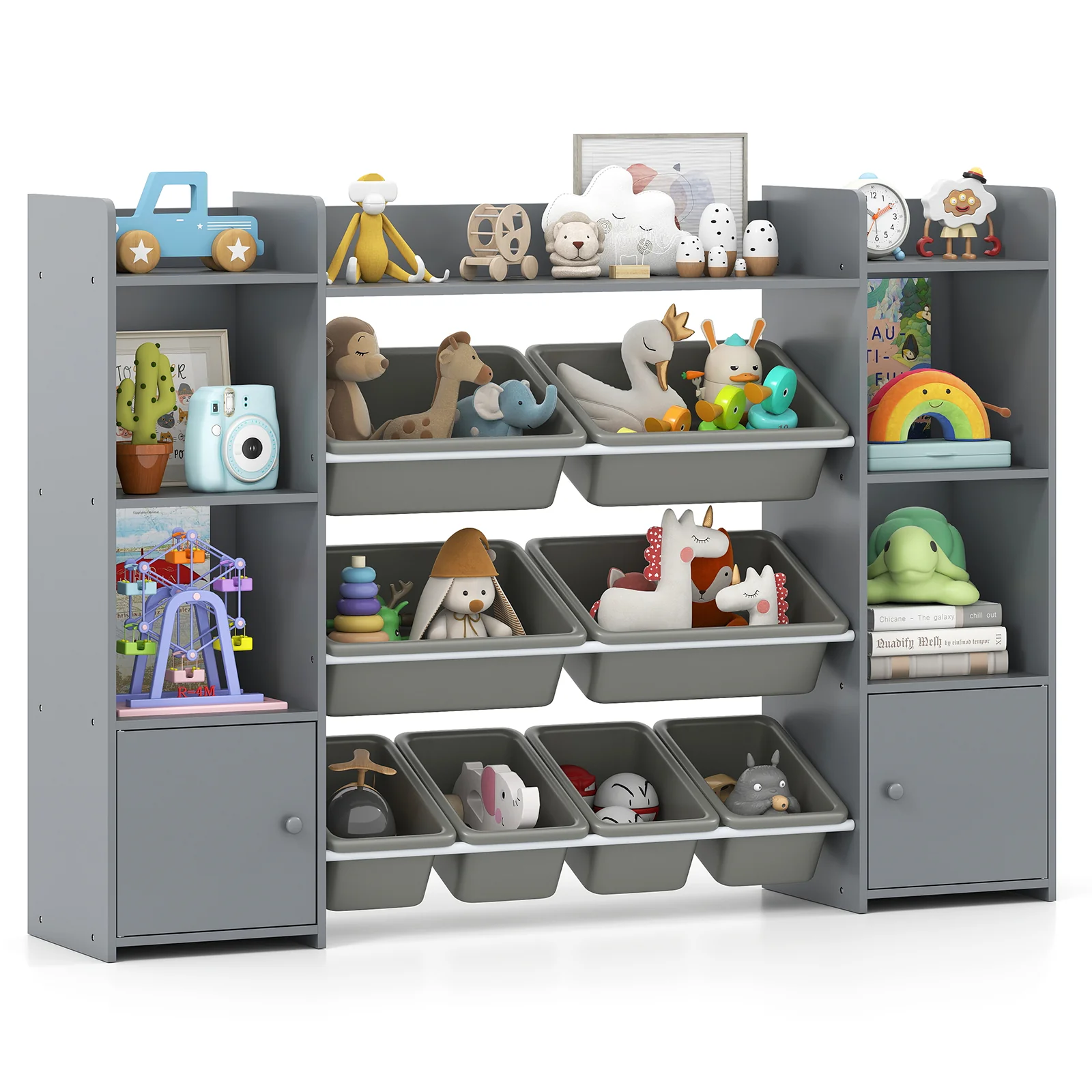Kids Toy Storage Organizer Shelf, 4-Tier Large Storage Cabinet - Image 12