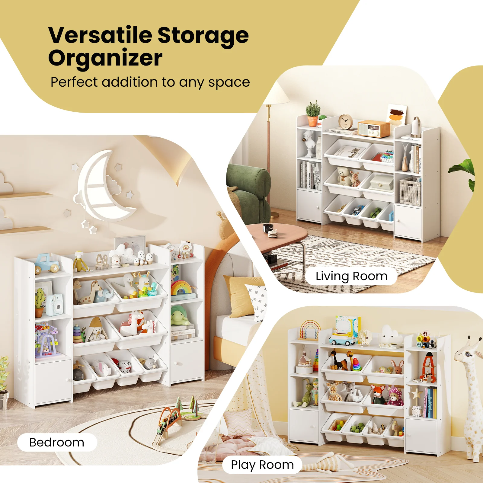 Kids Toy Storage Organizer Shelf, 4-Tier Large Storage Cabinet - Image 7
