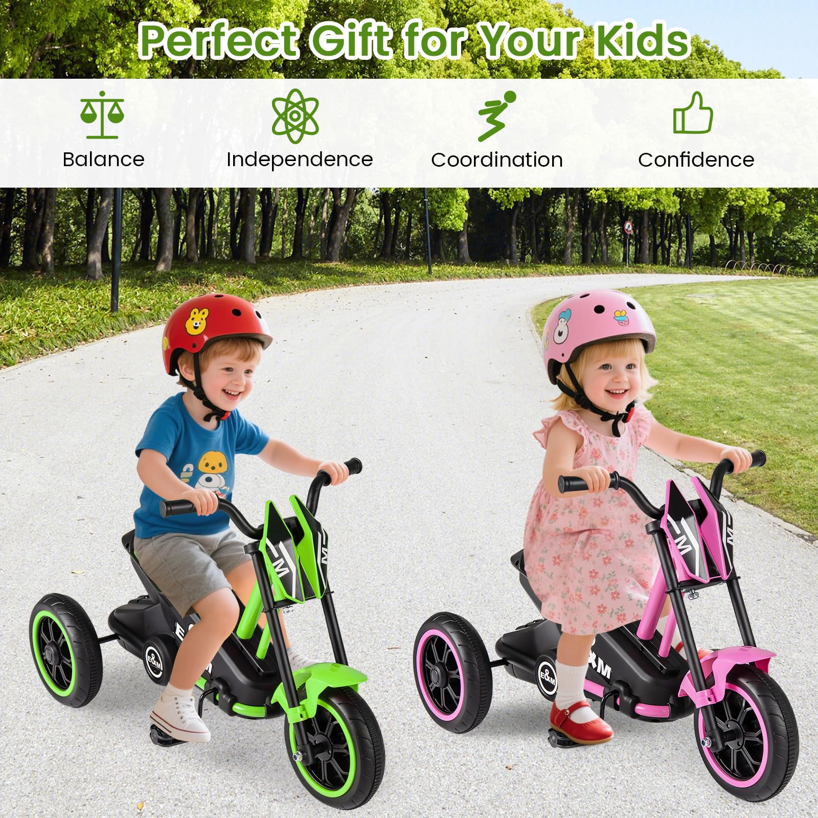 Kids Tricycle, 3-Wheel Toddler Bike with Foot Pedals, Forward/Backward - Image 5