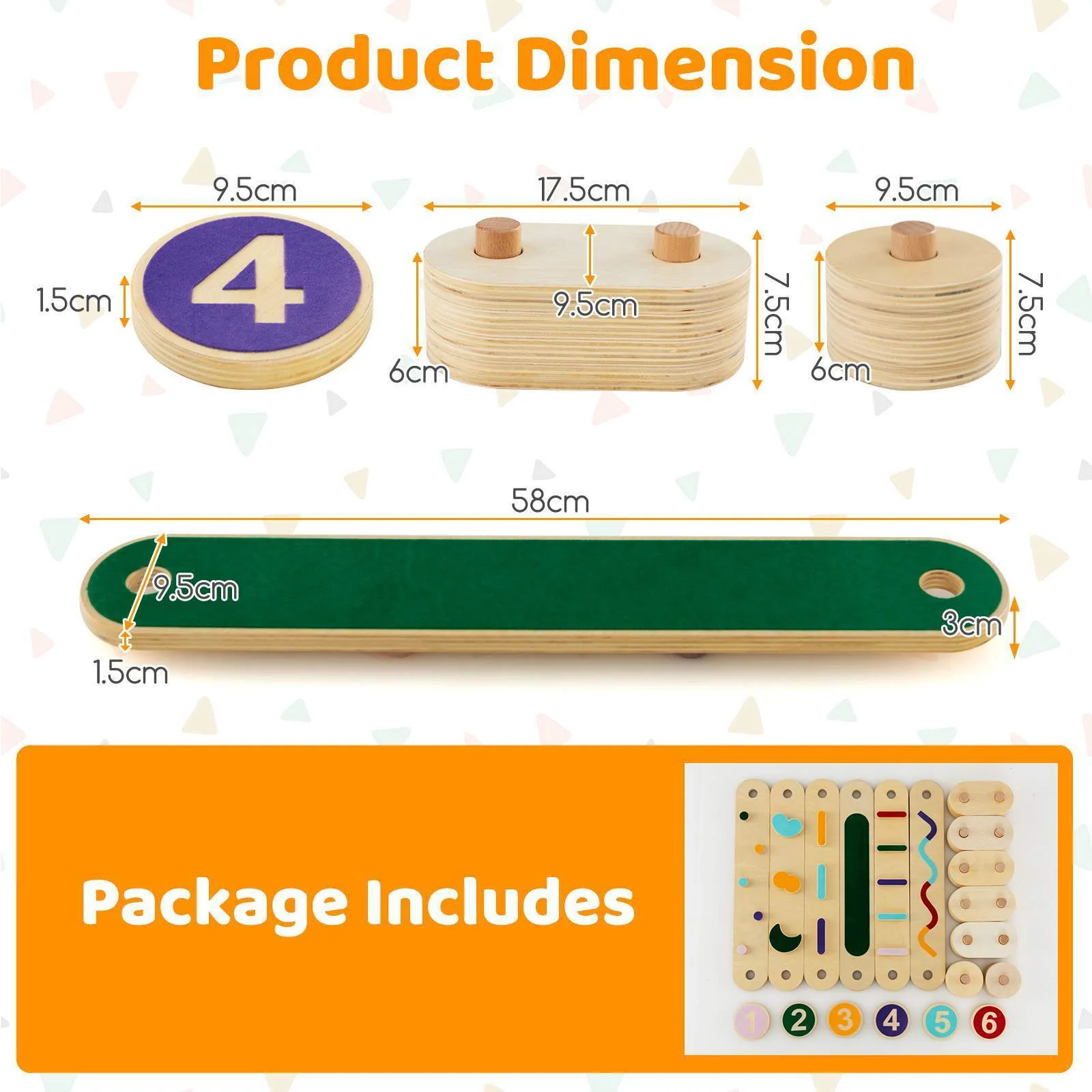 Kids Wooden Balance Beam Set with Stepping Stones Gymnastics Obstacle Course Toy - Image 3