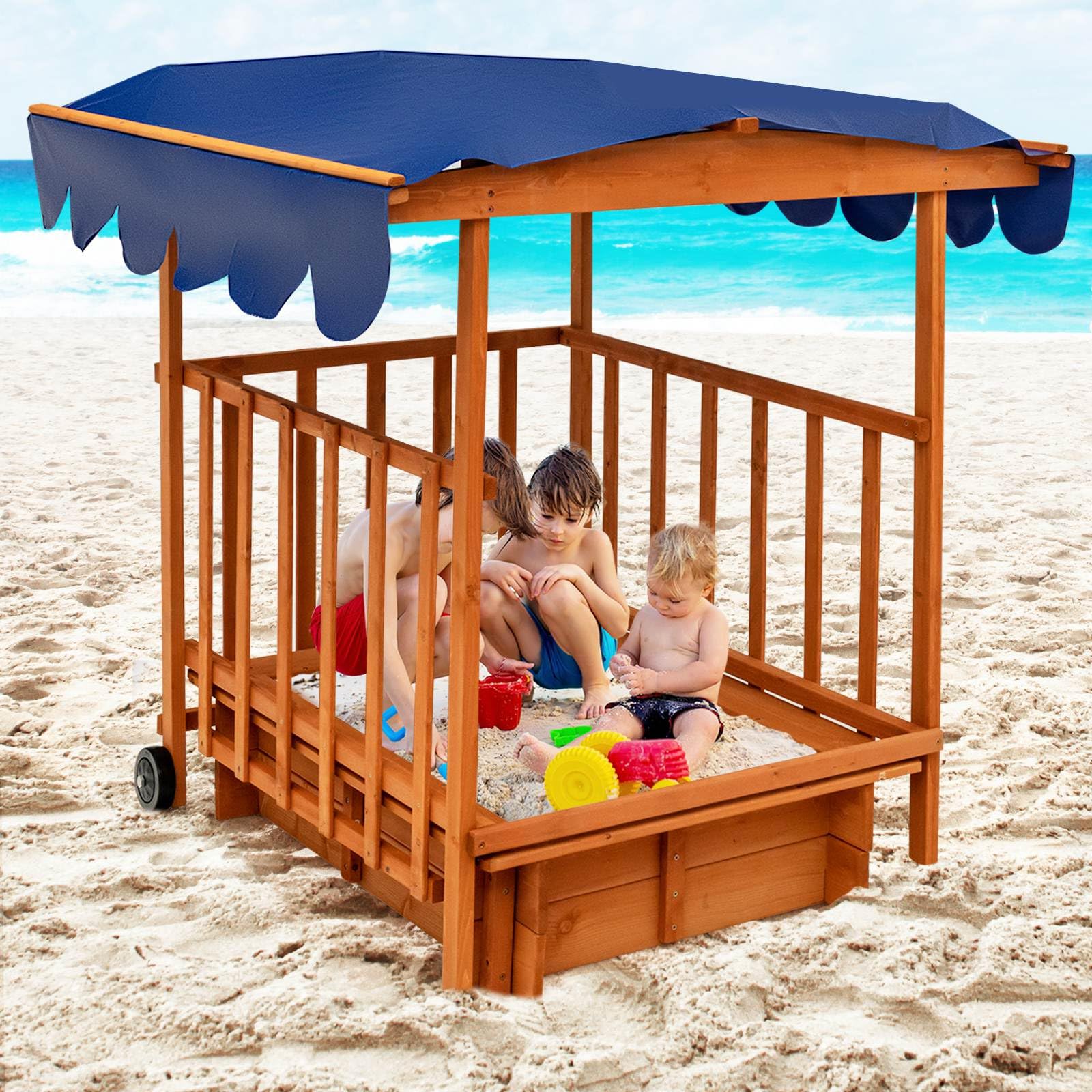 Kids Wooden Sandpit - Image 2