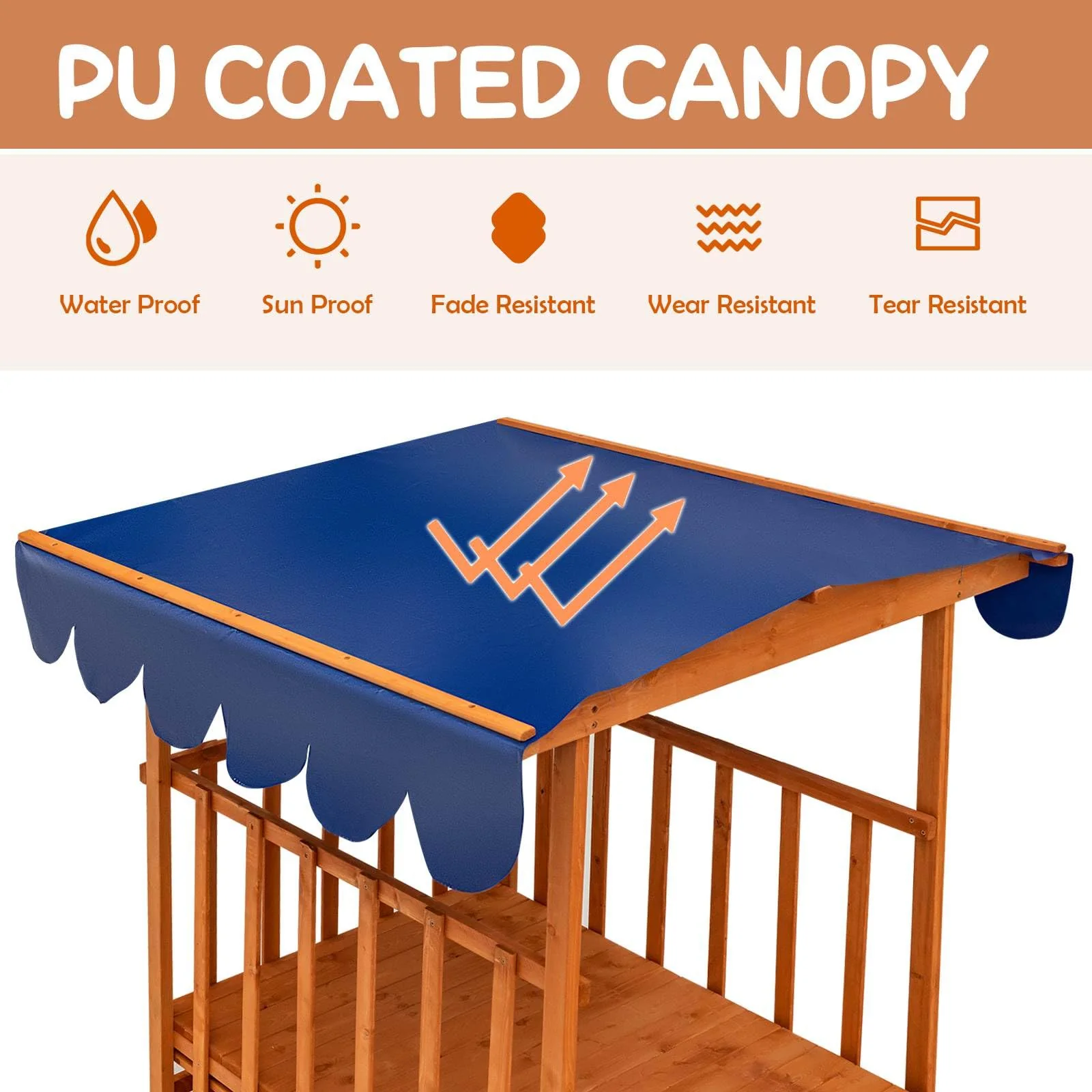 Kids Wooden Sandpit - Image 6