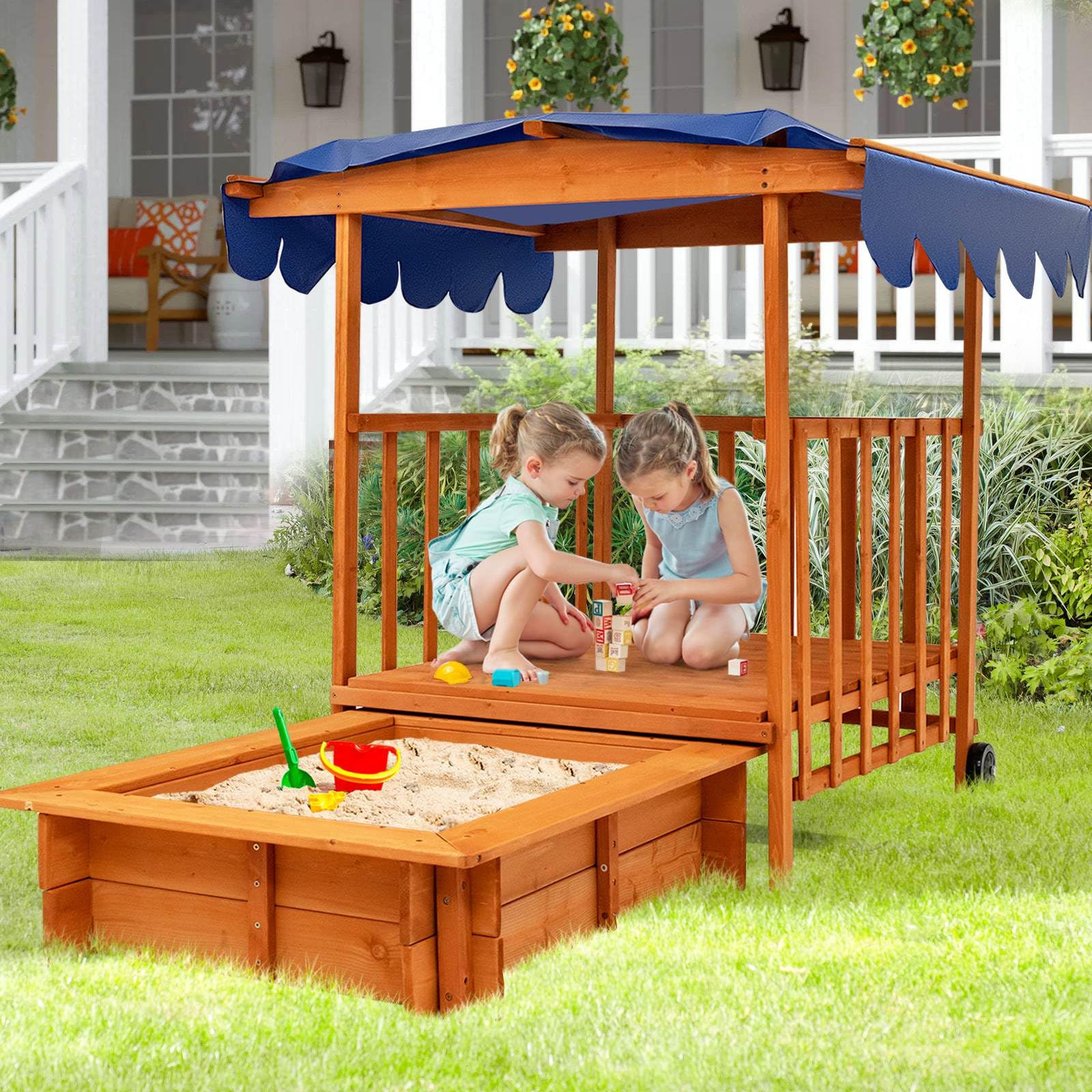 Kids Wooden Sandpit - Image 8