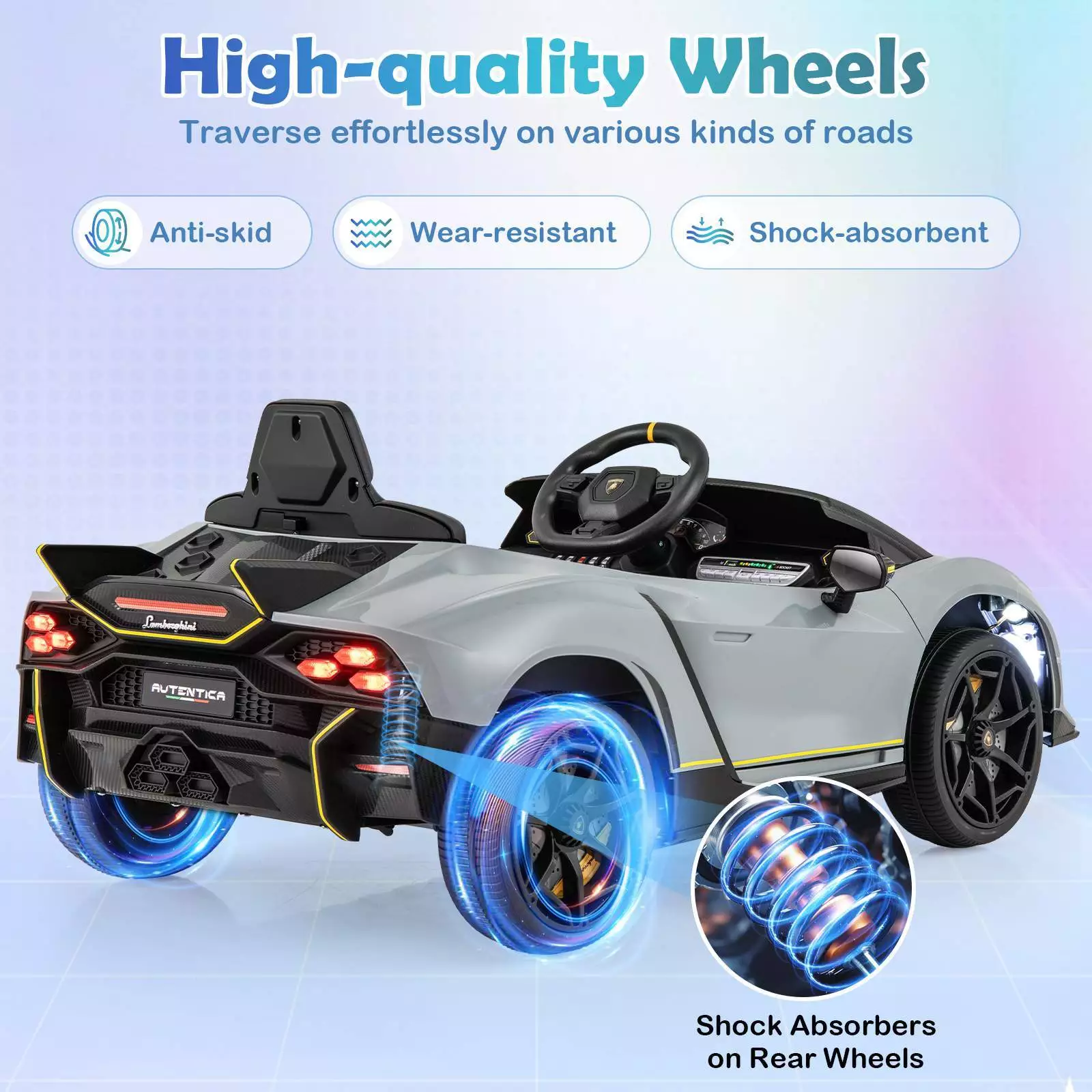 Licensed Lamborghini 12V Kids Ride on Car 4WD Battery Power Electric Sports Car - Image 2