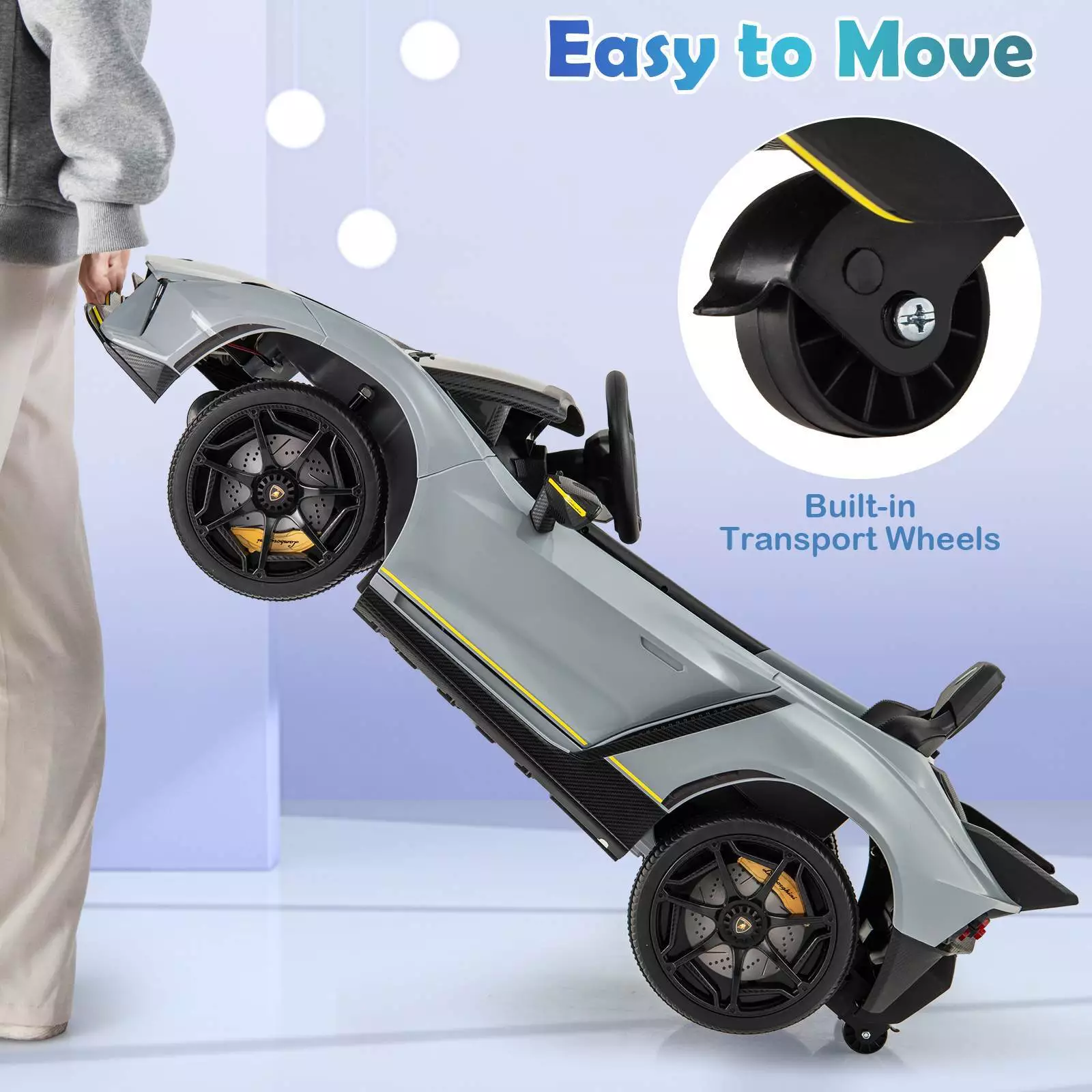 Licensed Lamborghini 12V Kids Ride on Car 4WD Battery Power Electric Sports Car - Image 3
