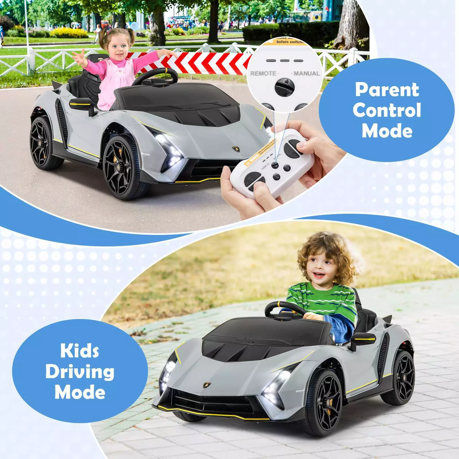 Licensed Lamborghini 12V Kids Ride on Car 4WD Battery Power Electric Sports Car - Image 6