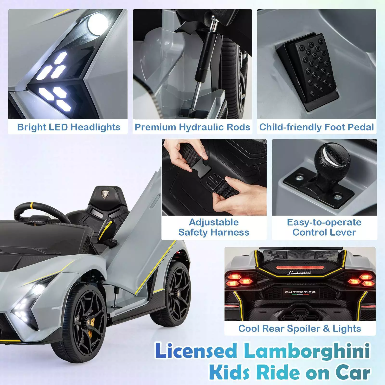 Licensed Lamborghini 12V Kids Ride on Car 4WD Battery Power Electric Sports Car - Image 8