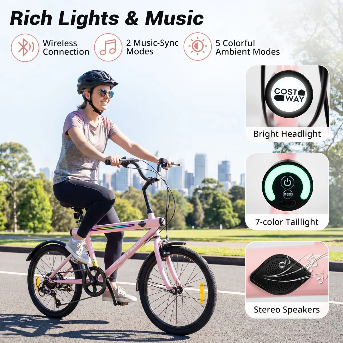 Lighted Cycling Bike with Adjustable Handlebar and Seat - Image 5