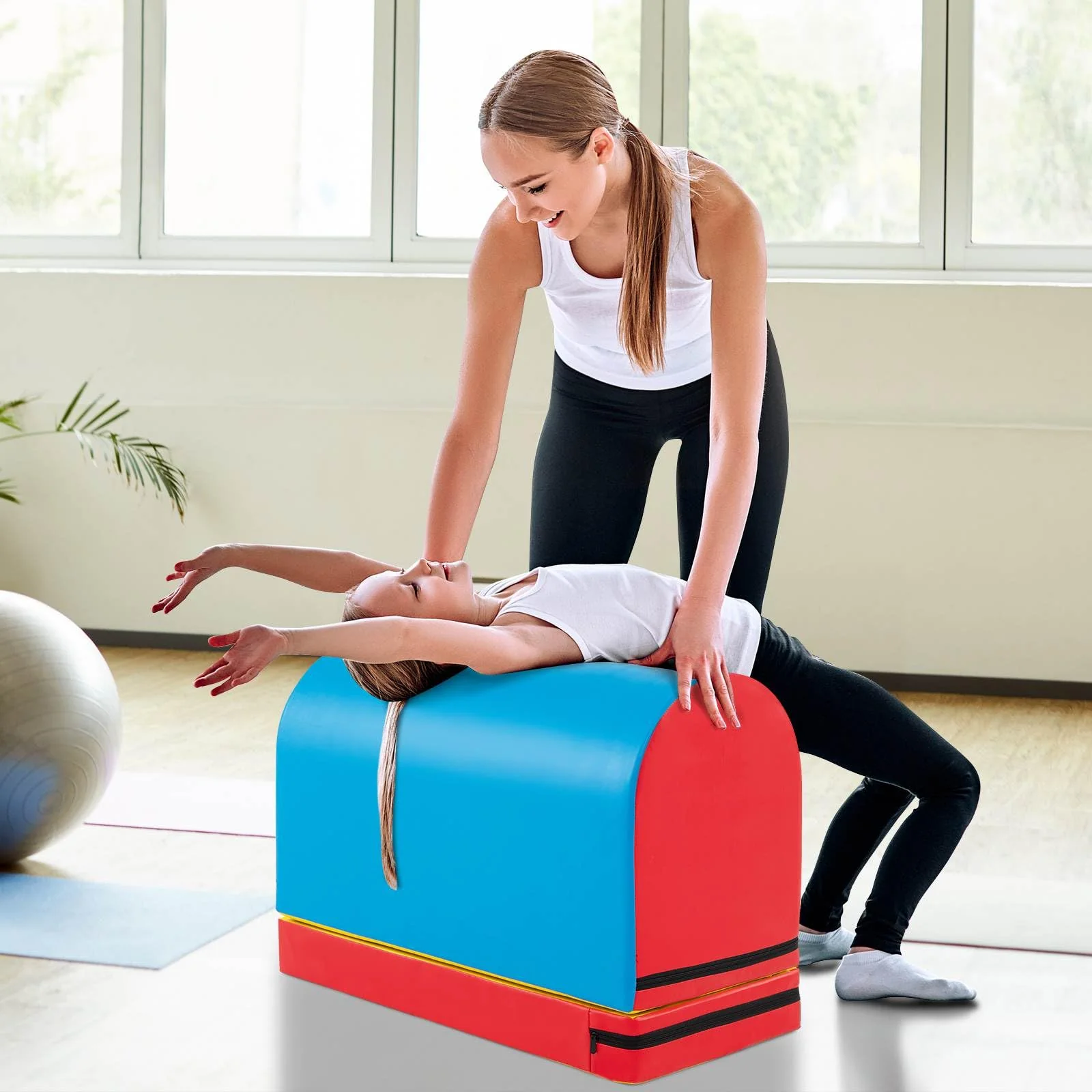 Mailbox Tumbling Aid Trainer, Gymnastics Vaulting Box w/ Detachable Mat - Image 3