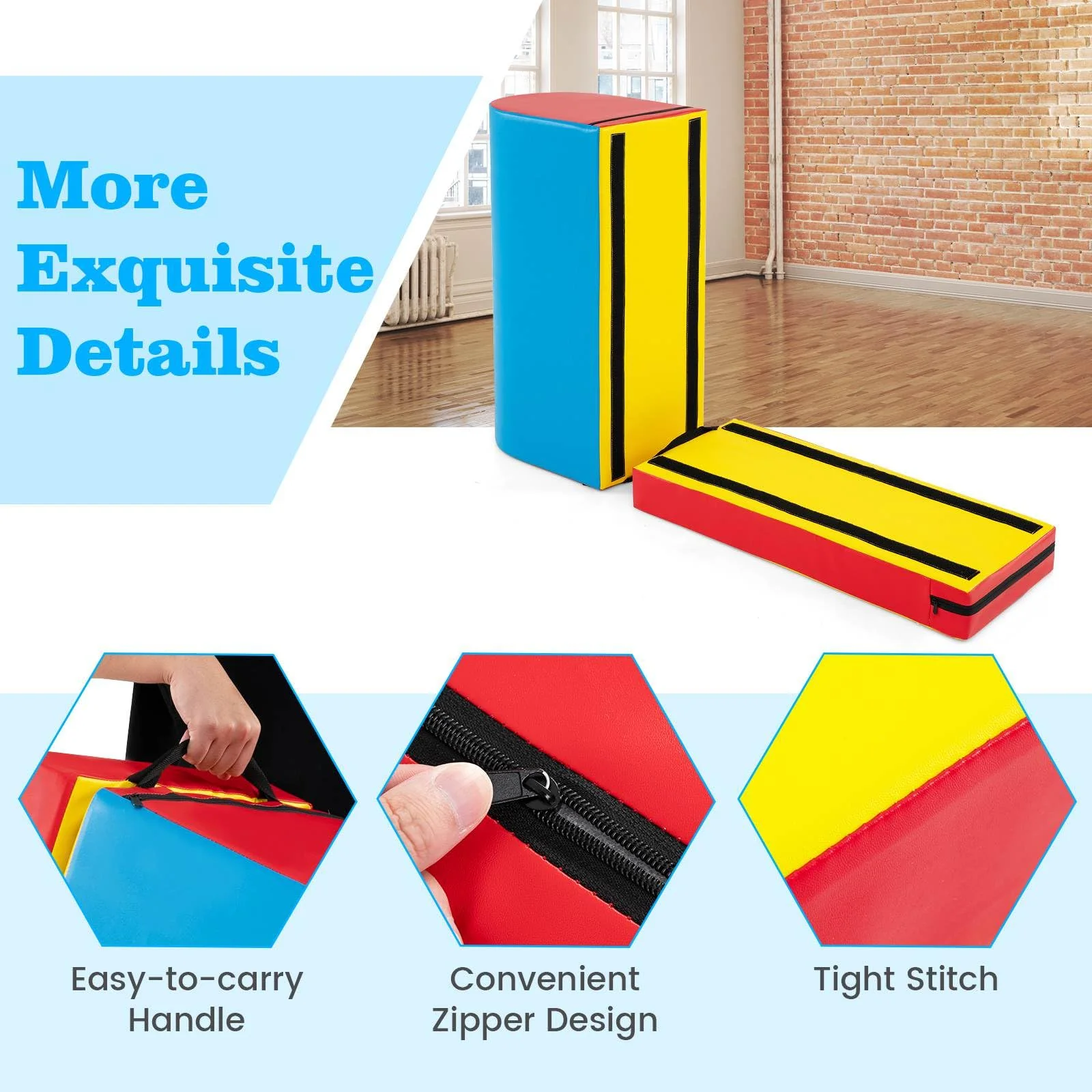 Mailbox Tumbling Aid Trainer, Gymnastics Vaulting Box w/ Detachable Mat - Image 7