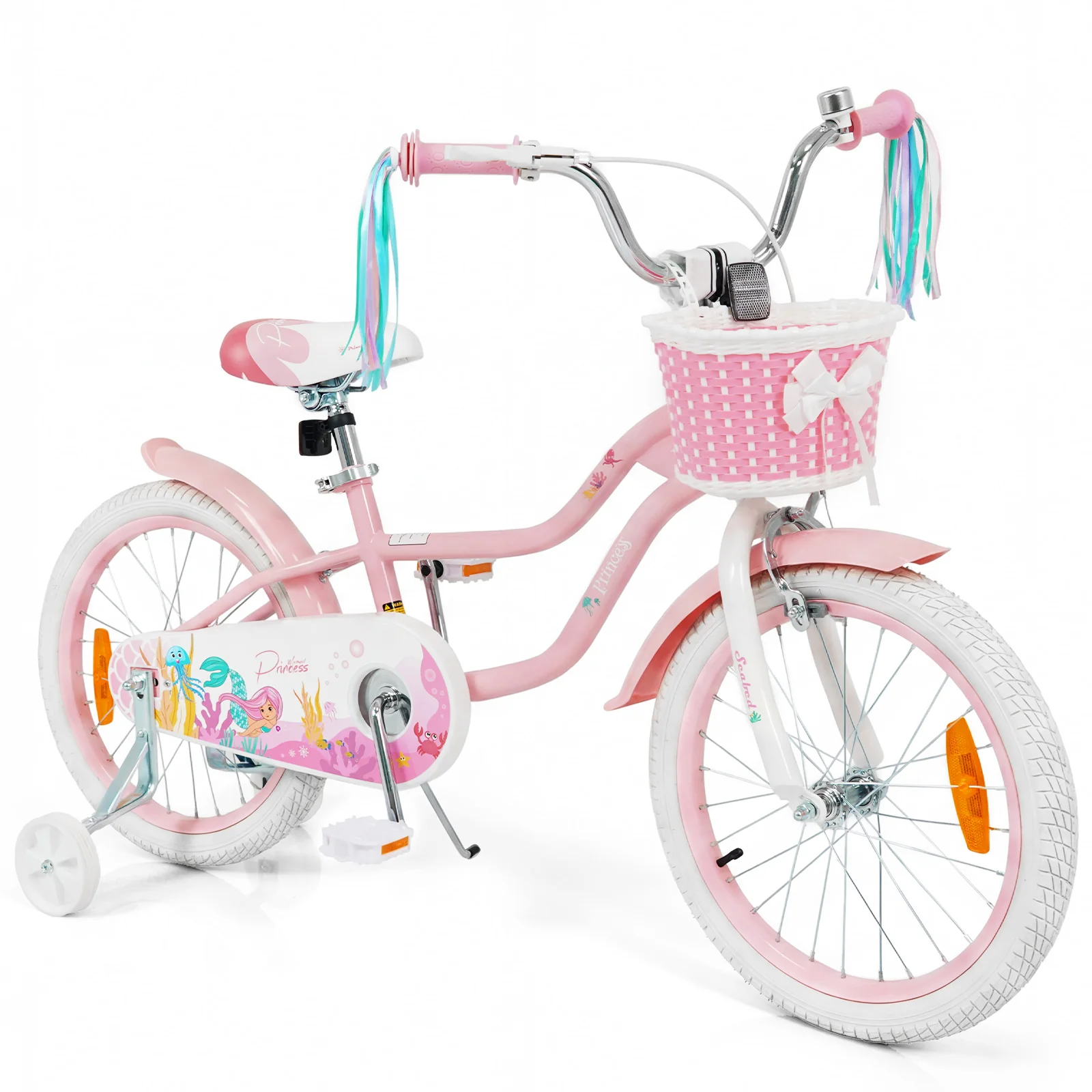 Mermaid Girls Bike with Adjustable Seat and Handlebar for Kids Aged 8+ Years Old - Image 11