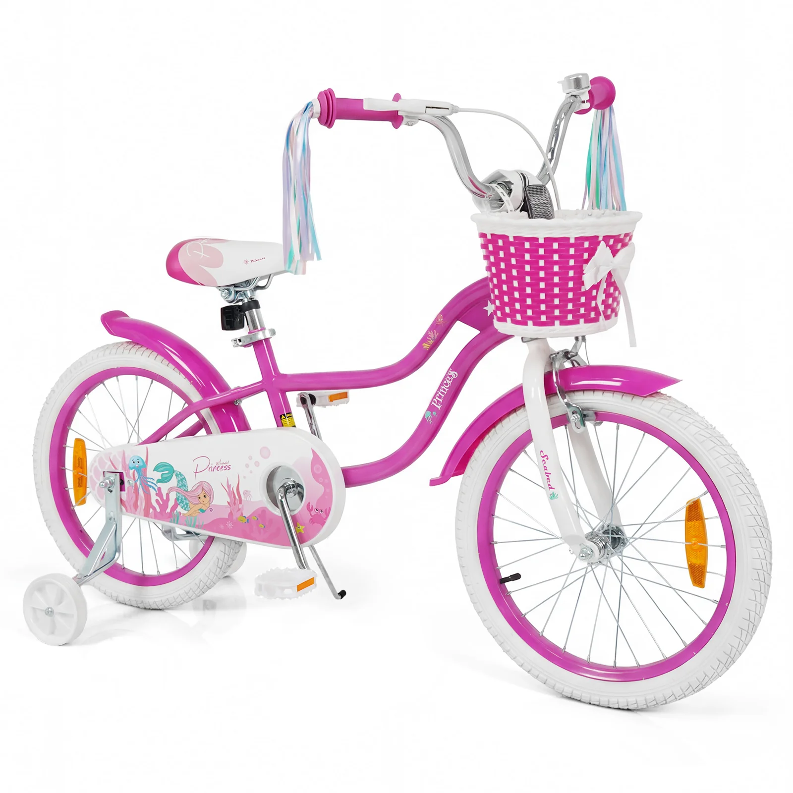 Mermaid Girls Bike with Adjustable Seat and Handlebar for Kids Aged 8+ Years Old - Image 12