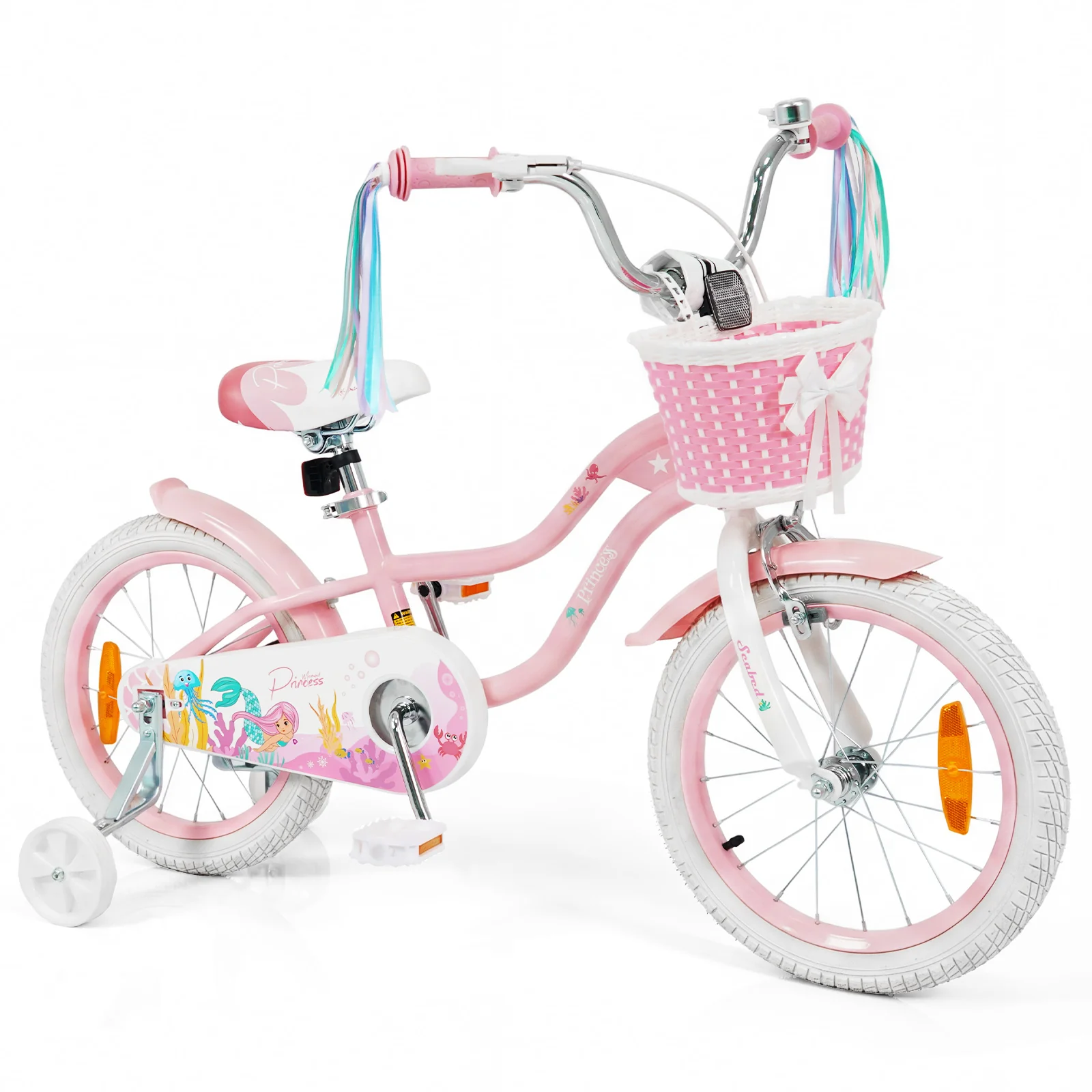 Mermaid Girls Bike with Adjustable Seat and Handlebar for Kids Aged 8+ Years Old - Image 13