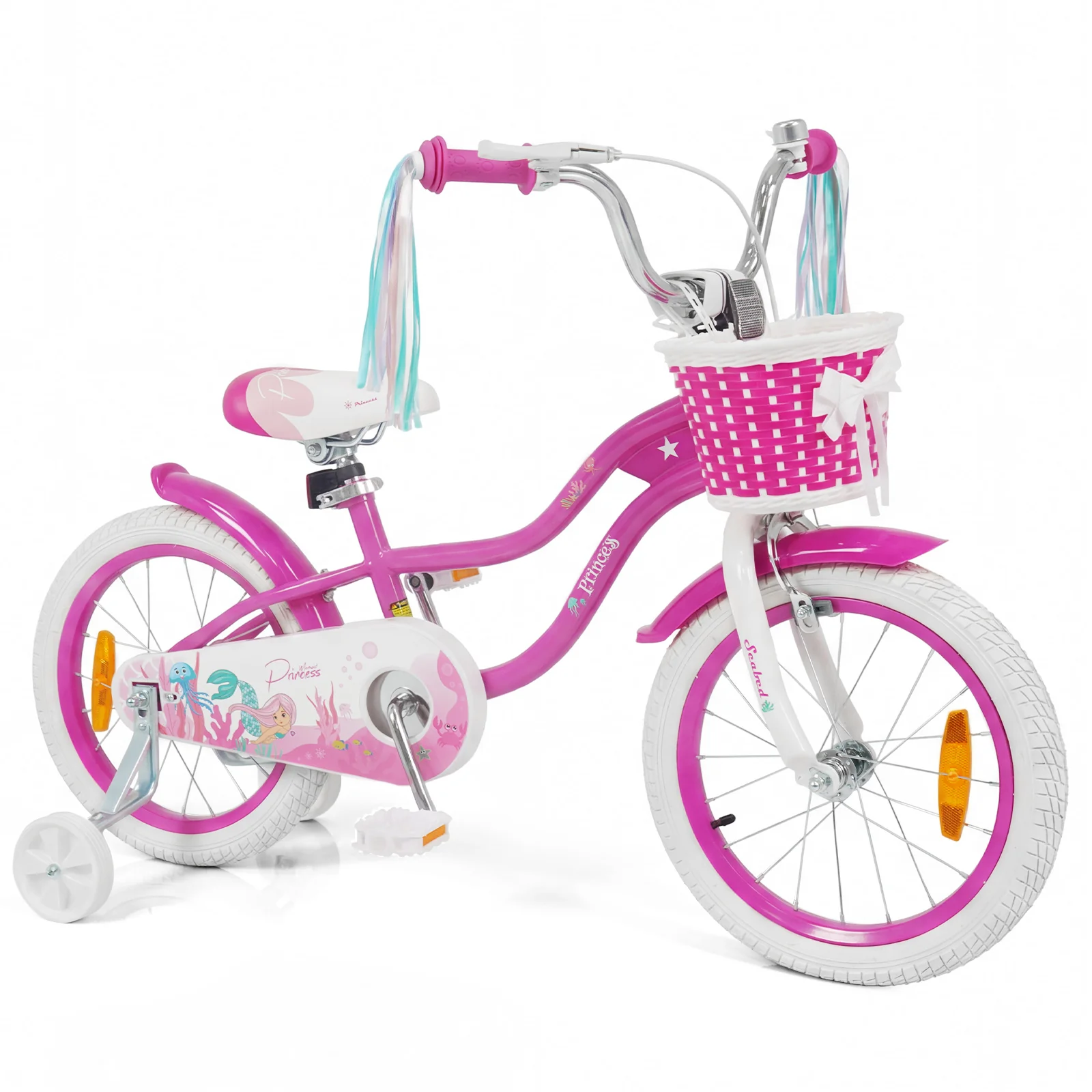 Mermaid Girls Bike with Adjustable Seat and Handlebar for Kids Aged 8+ Years Old - Image 14